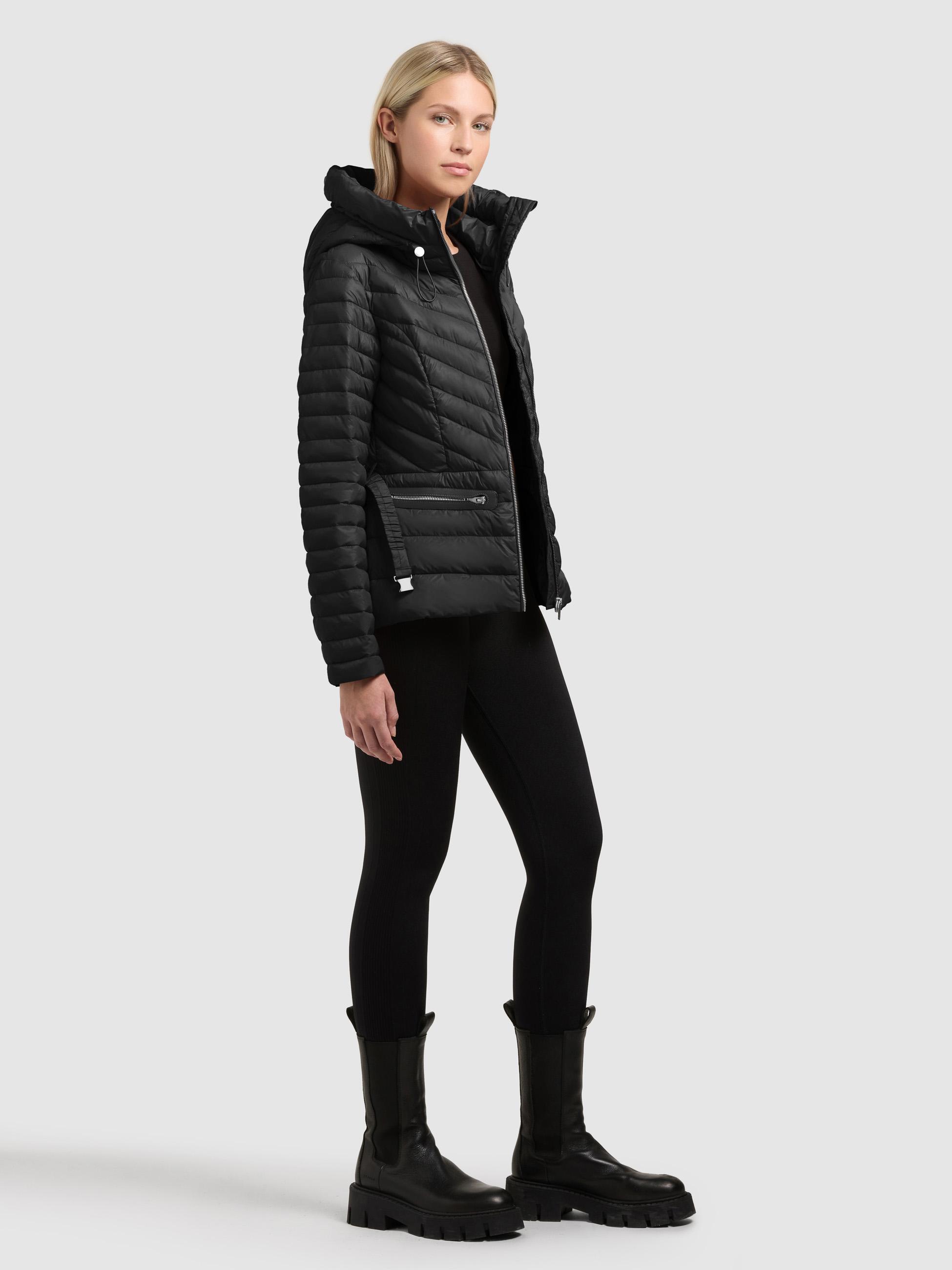 Leichte Übergangsjacke mit Taillengürtel "Lorella" Black