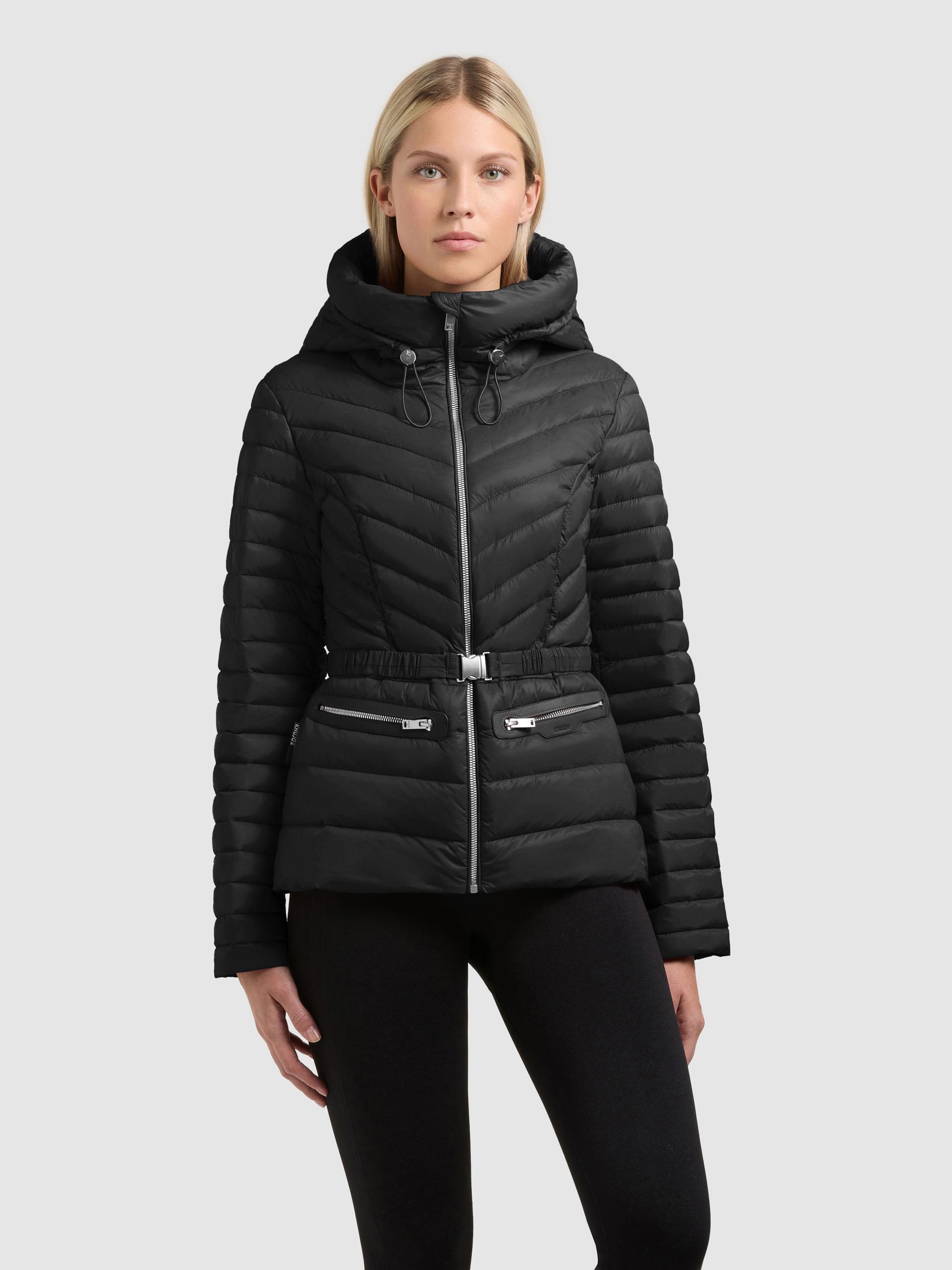 Leichte Übergangsjacke mit Taillengürtel "Lorella" Black