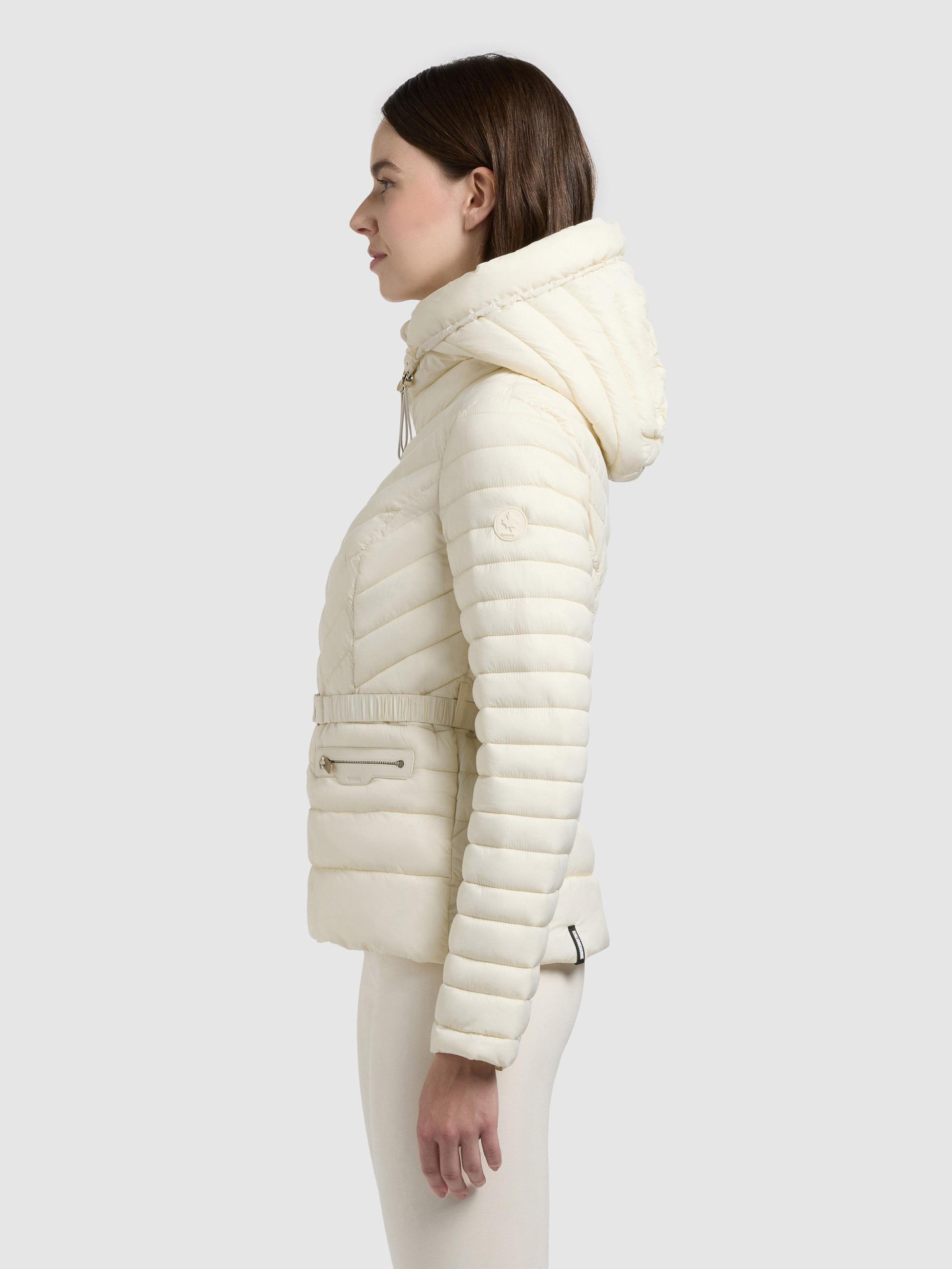 Leichte Übergangsjacke mit Taillengürtel "Lorella" Offwhite
