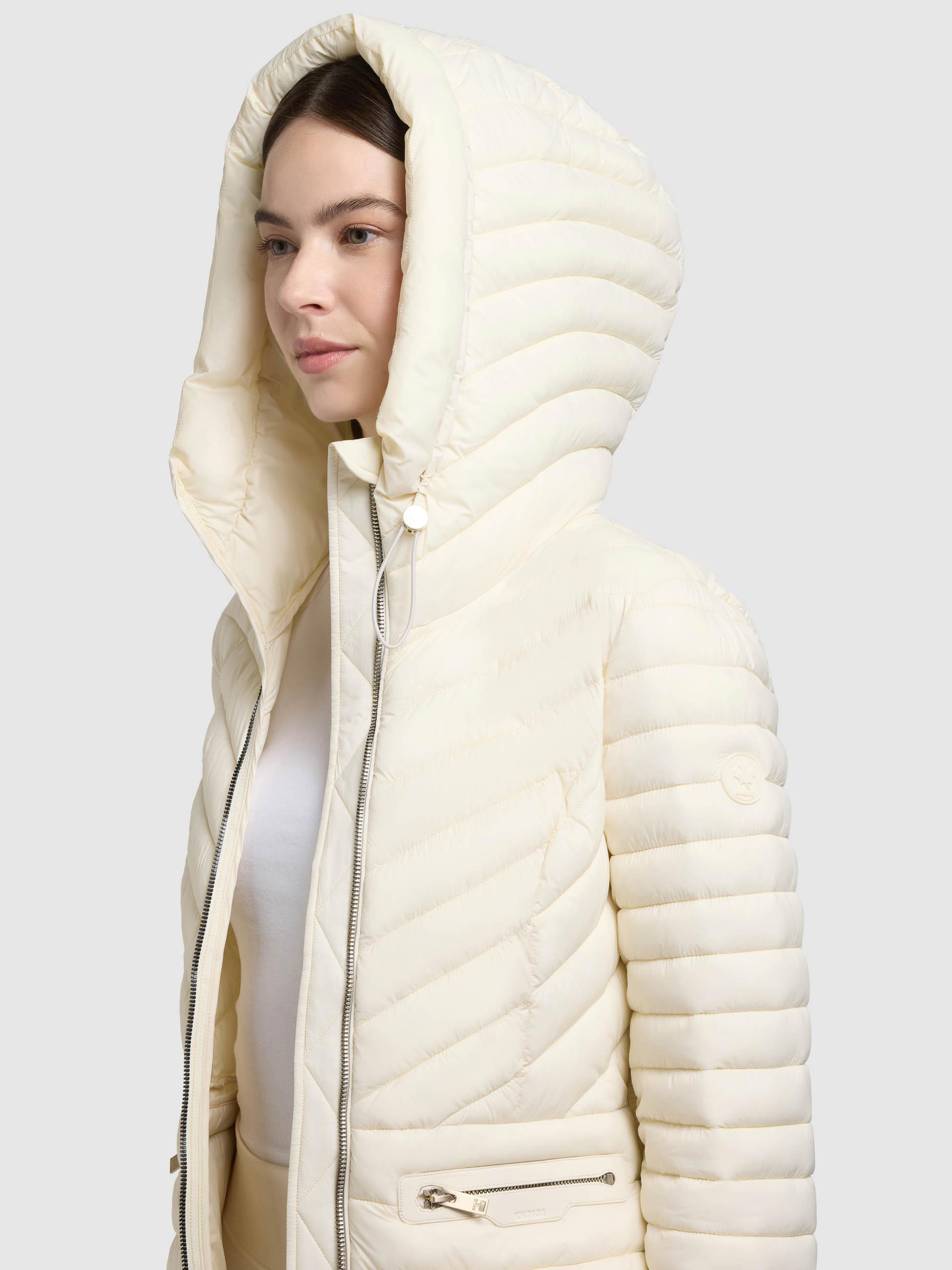 Leichte Übergangsjacke mit Taillengürtel "Lorella" Offwhite
