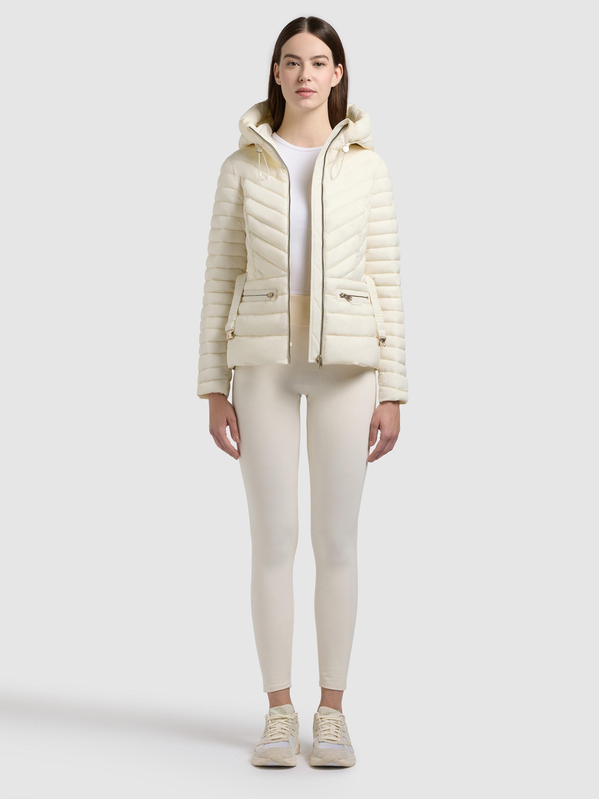 Leichte Übergangsjacke mit Taillengürtel "Lorella" Offwhite