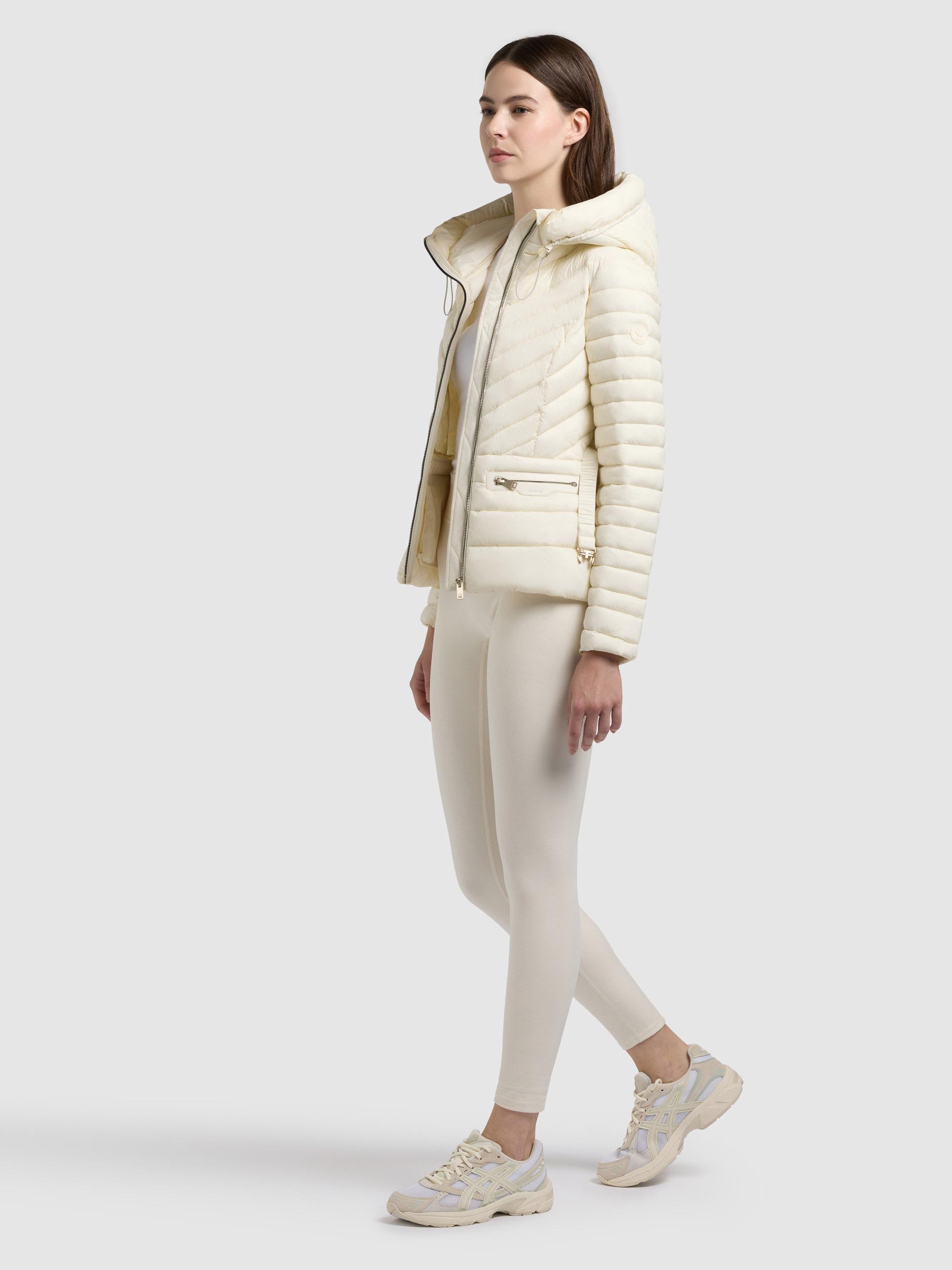 Leichte Übergangsjacke mit Taillengürtel "Lorella" Offwhite