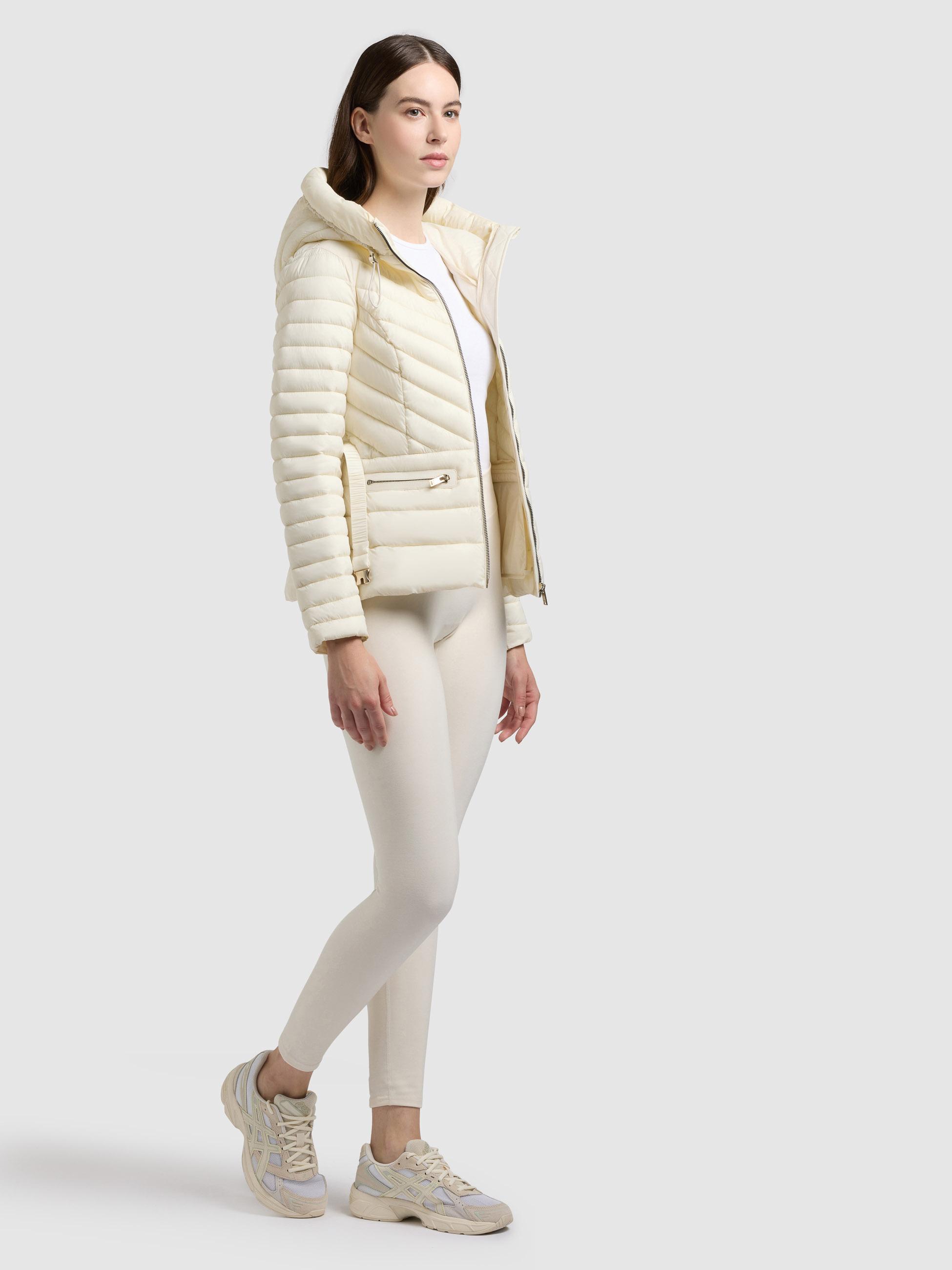 Leichte Übergangsjacke mit Taillengürtel "Lorella" Offwhite