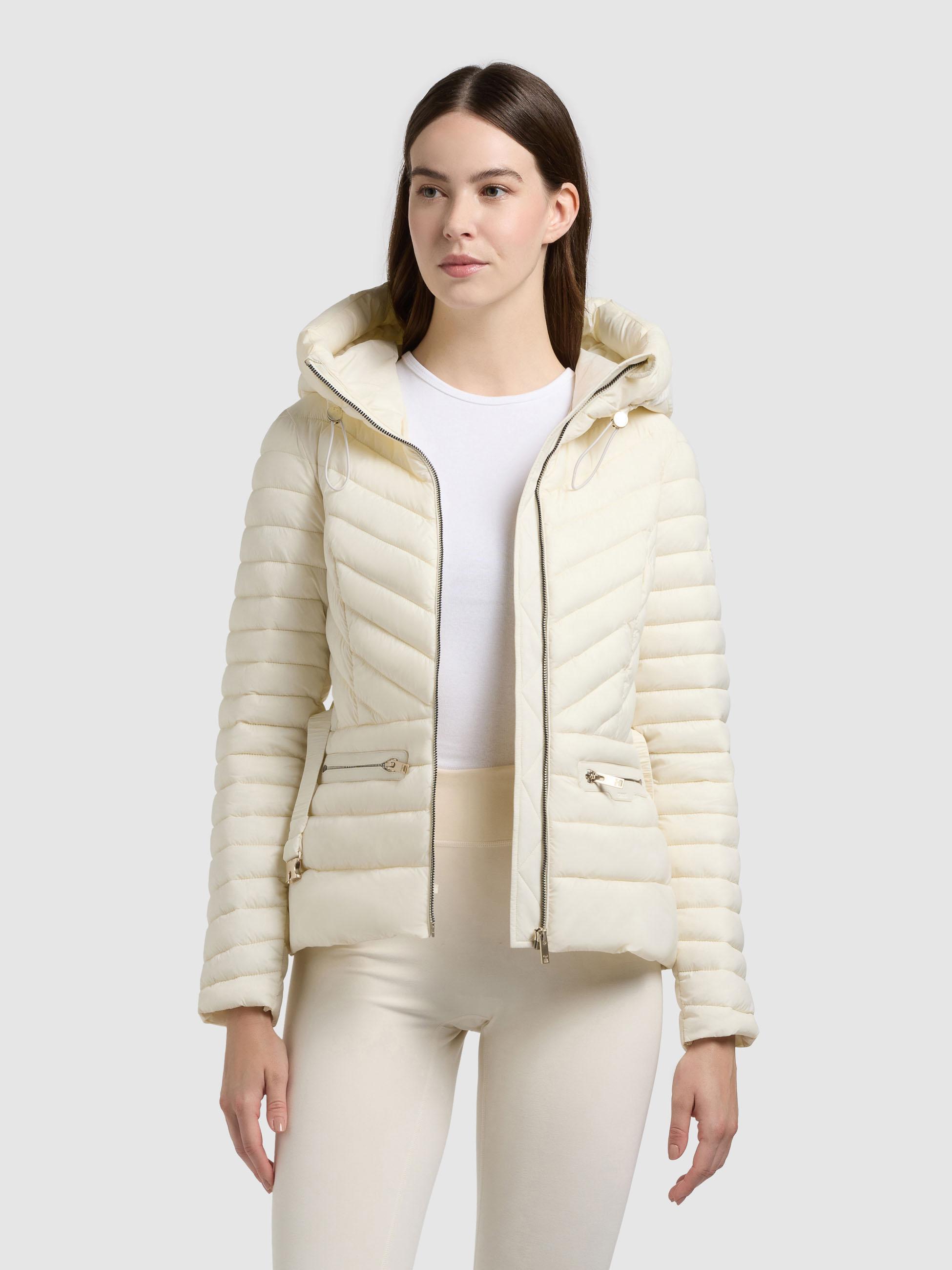 Leichte Übergangsjacke mit Taillengürtel "Lorella" Offwhite