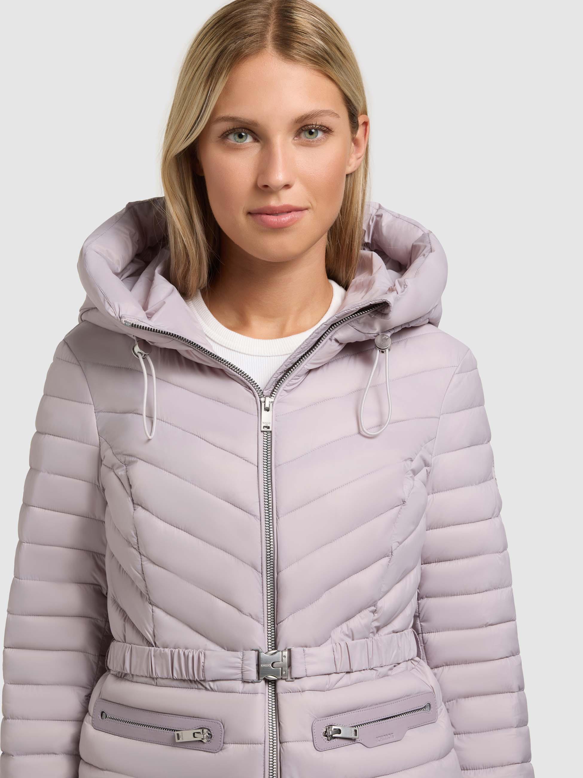 Leichte Übergangsjacke mit Taillengürtel "Lorella" Raindrops Lilac