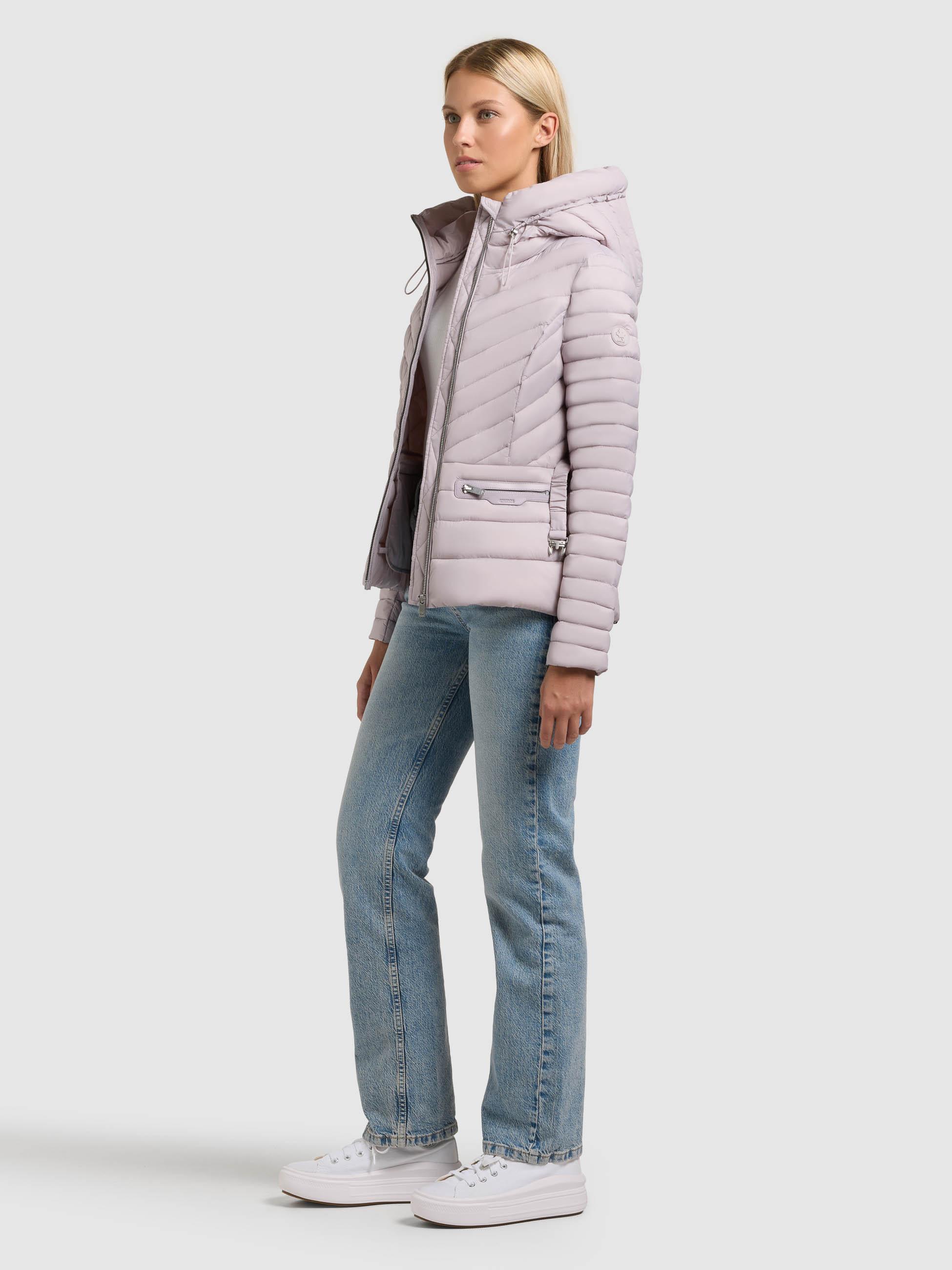 Leichte Übergangsjacke mit Taillengürtel "Lorella" Raindrops Lilac