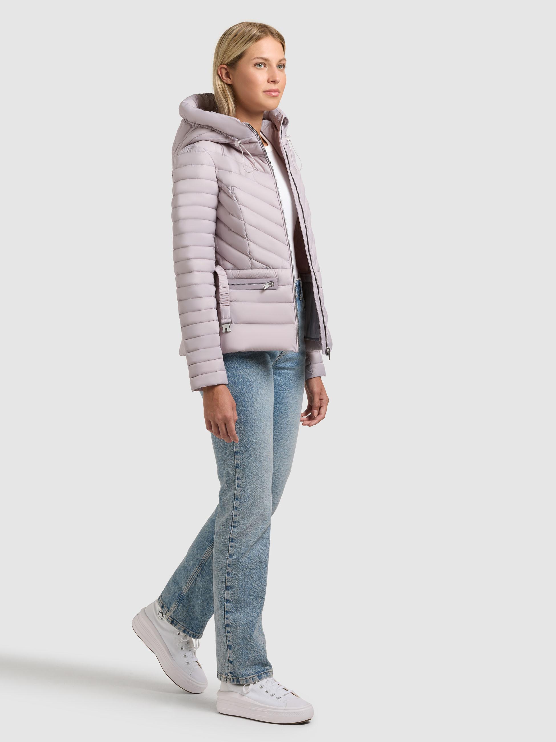 Leichte Übergangsjacke mit Taillengürtel "Lorella" Raindrops Lilac