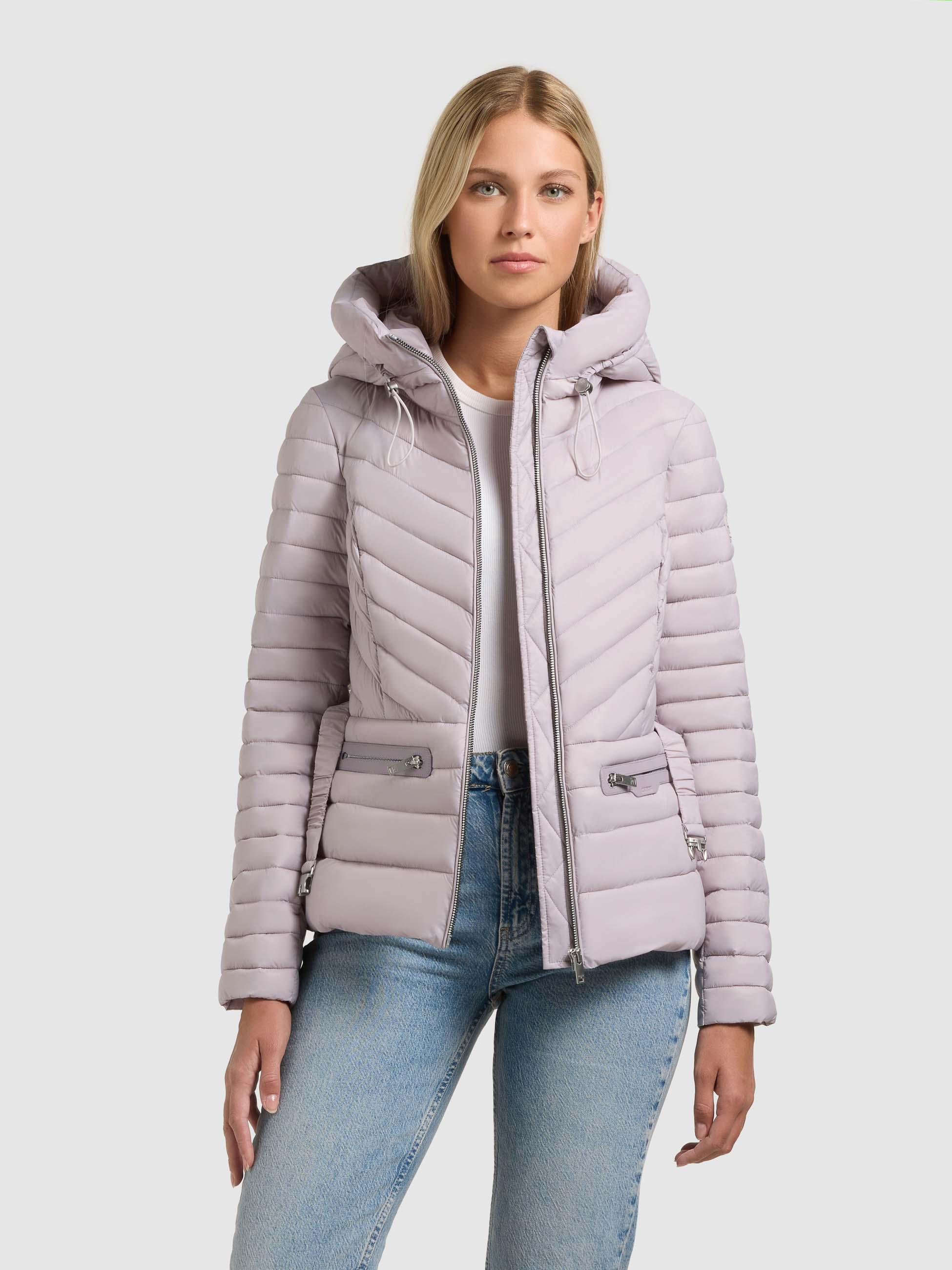 Leichte Übergangsjacke mit Taillengürtel "Lorella" Raindrops Lilac