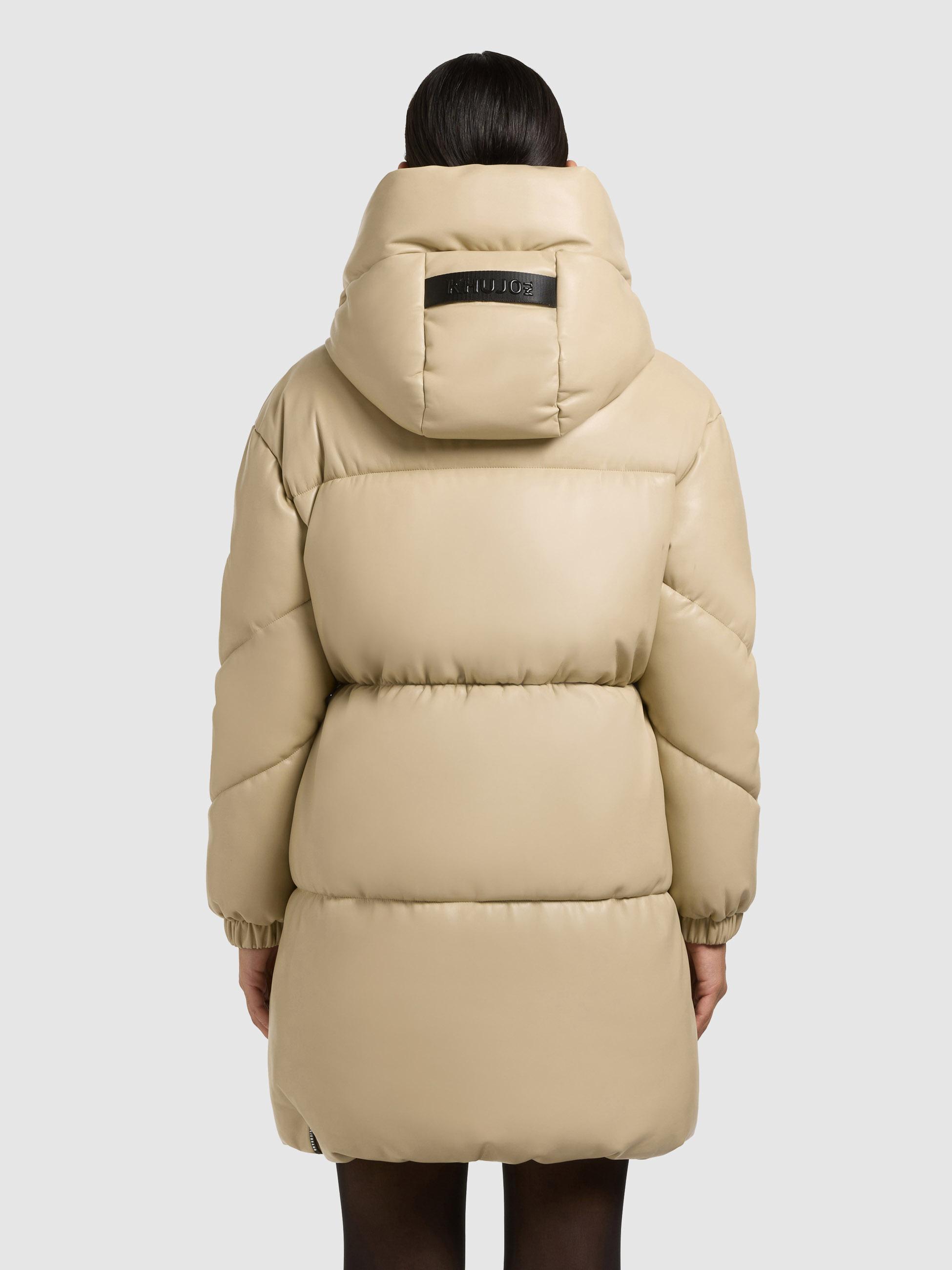 Kunstledermantel mit Kapuze "Lorsa" Beige