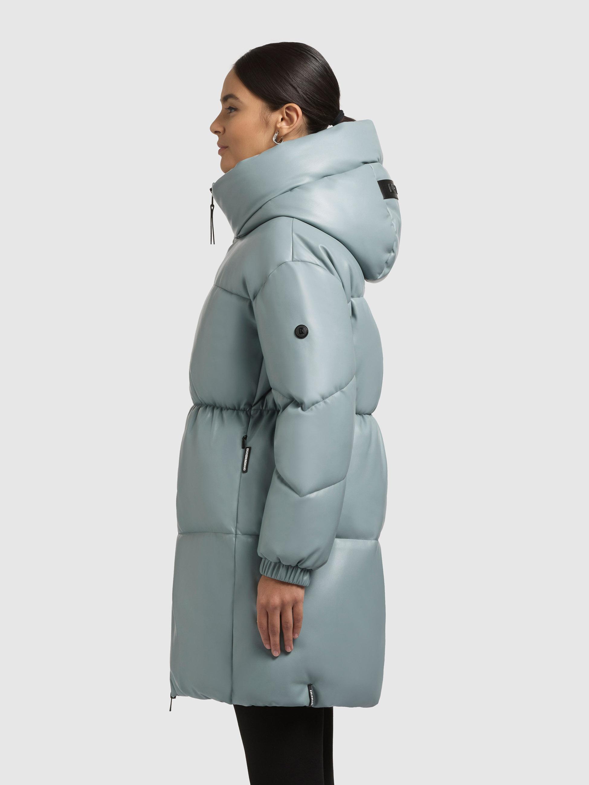 Kunstledermantel mit Kapuze "Lorsa" Light Blue