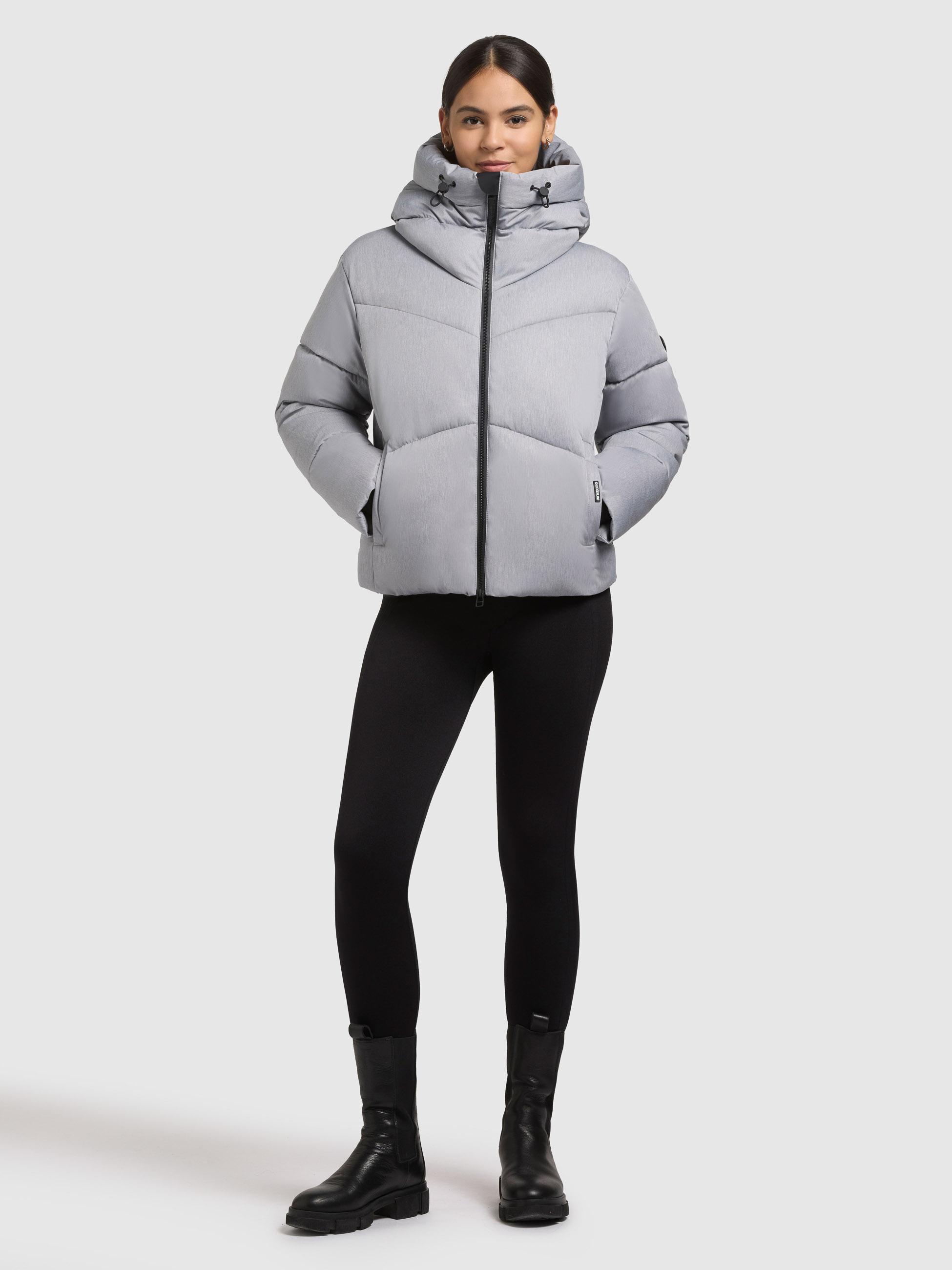 Winter Steppjacke mit Kapuze "Milly" Bliss Melange Grey