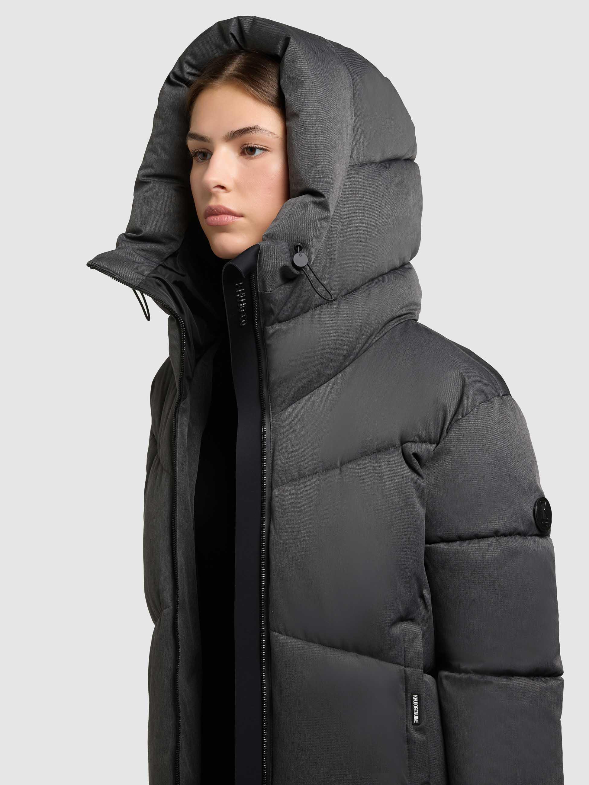 Winter Steppjacke mit Kapuze "Milly" Dark Melange Grey