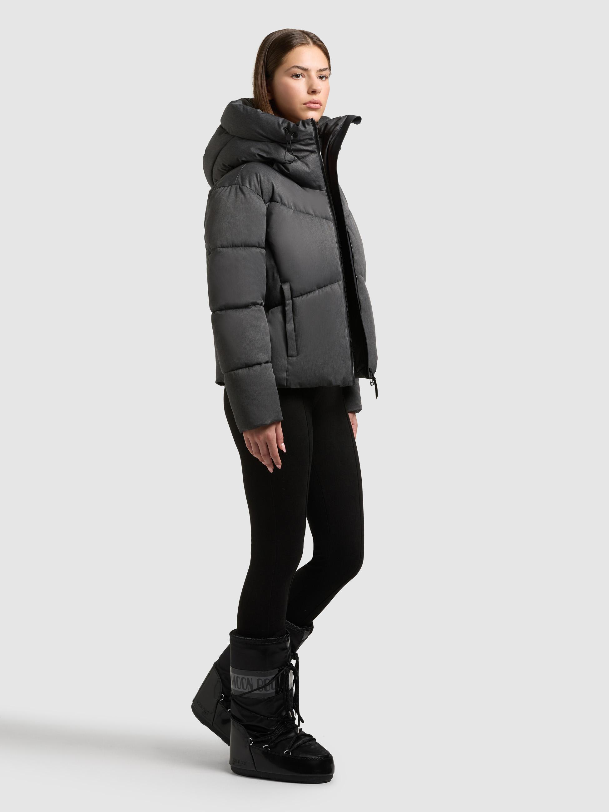 Winter Steppjacke mit Kapuze "Milly" Dark Melange Grey