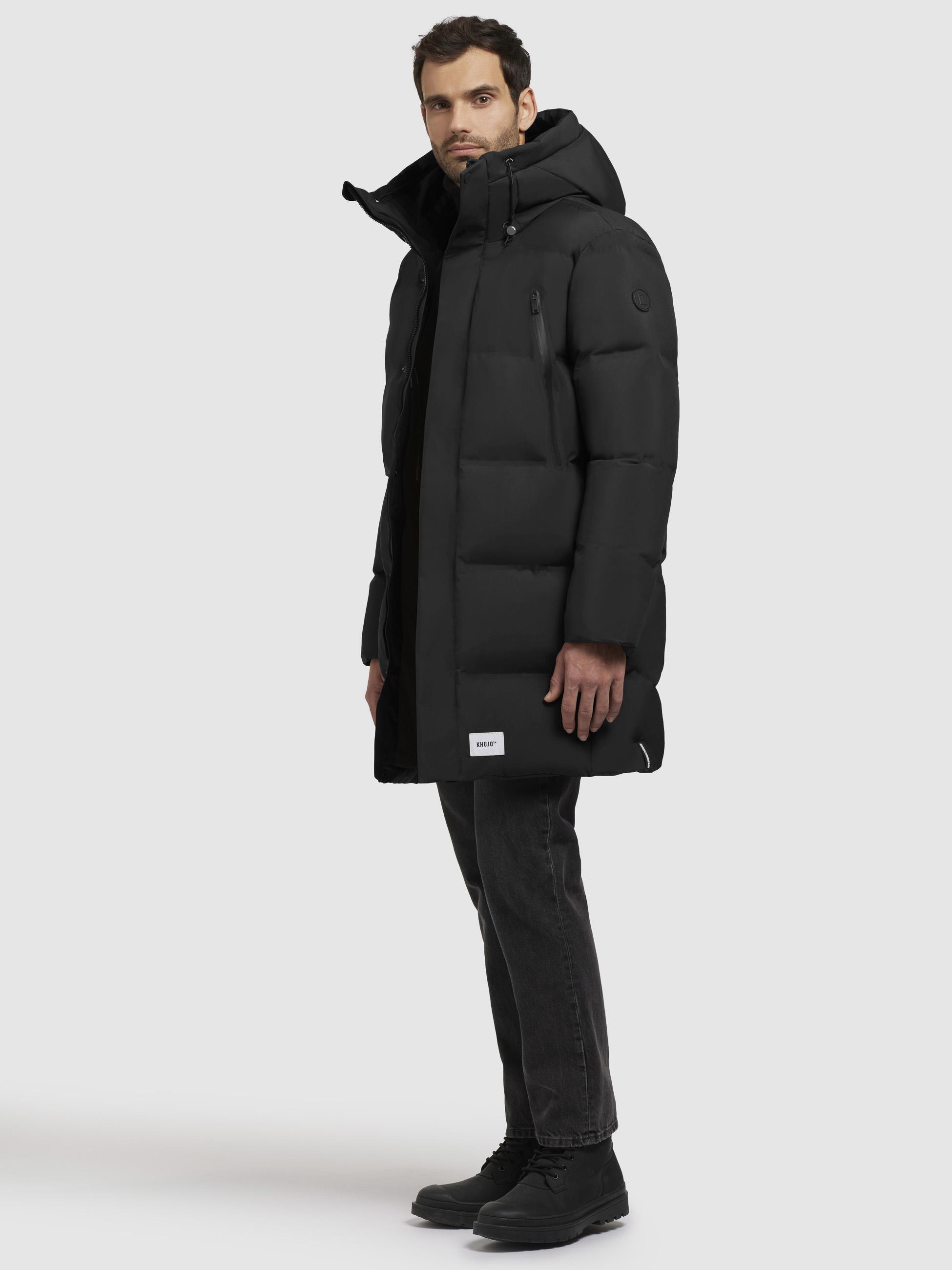 Wintermantel mit integrierten Rucksackträgern "Morse2-YM" Black