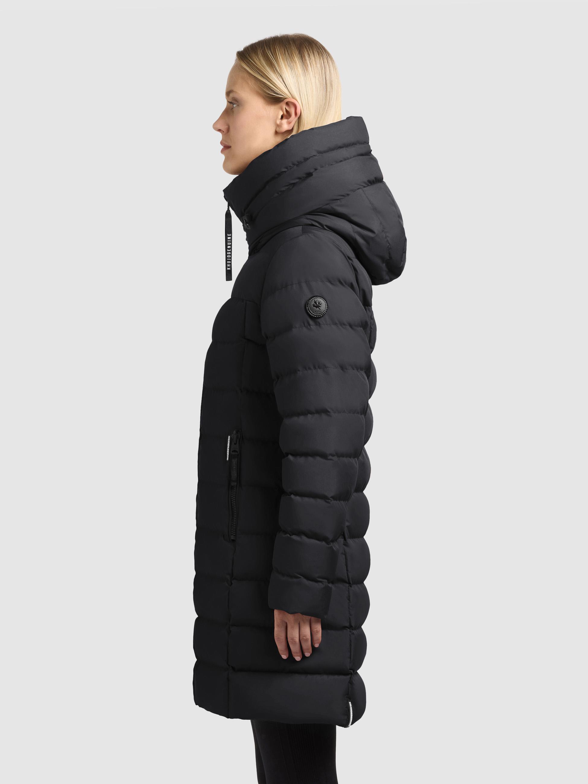 Steppmantel mit Kapuze "Nekar-YM" Black