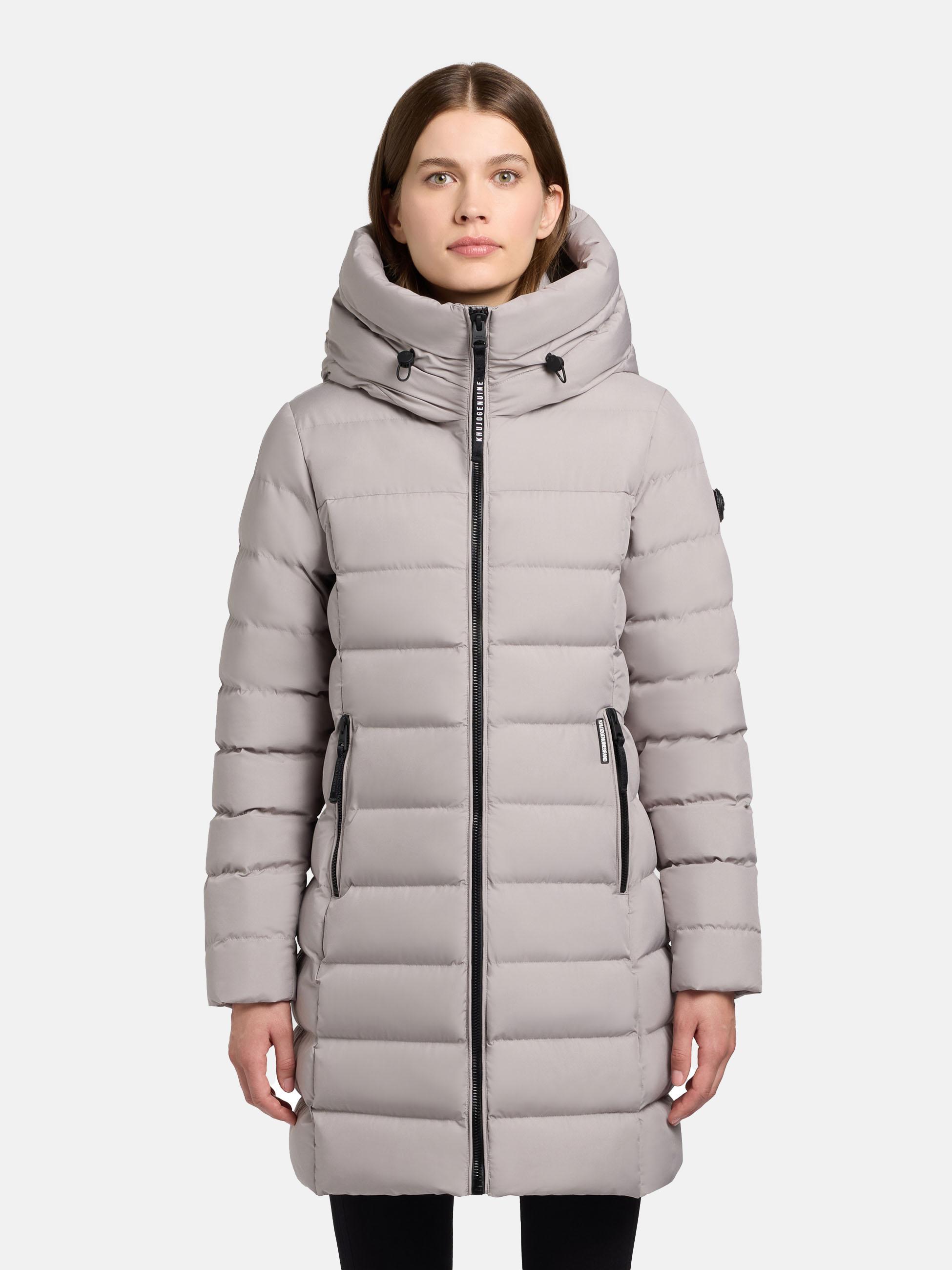 Steppmantel mit Kapuze "Nekar-YM" Blizzard Grey