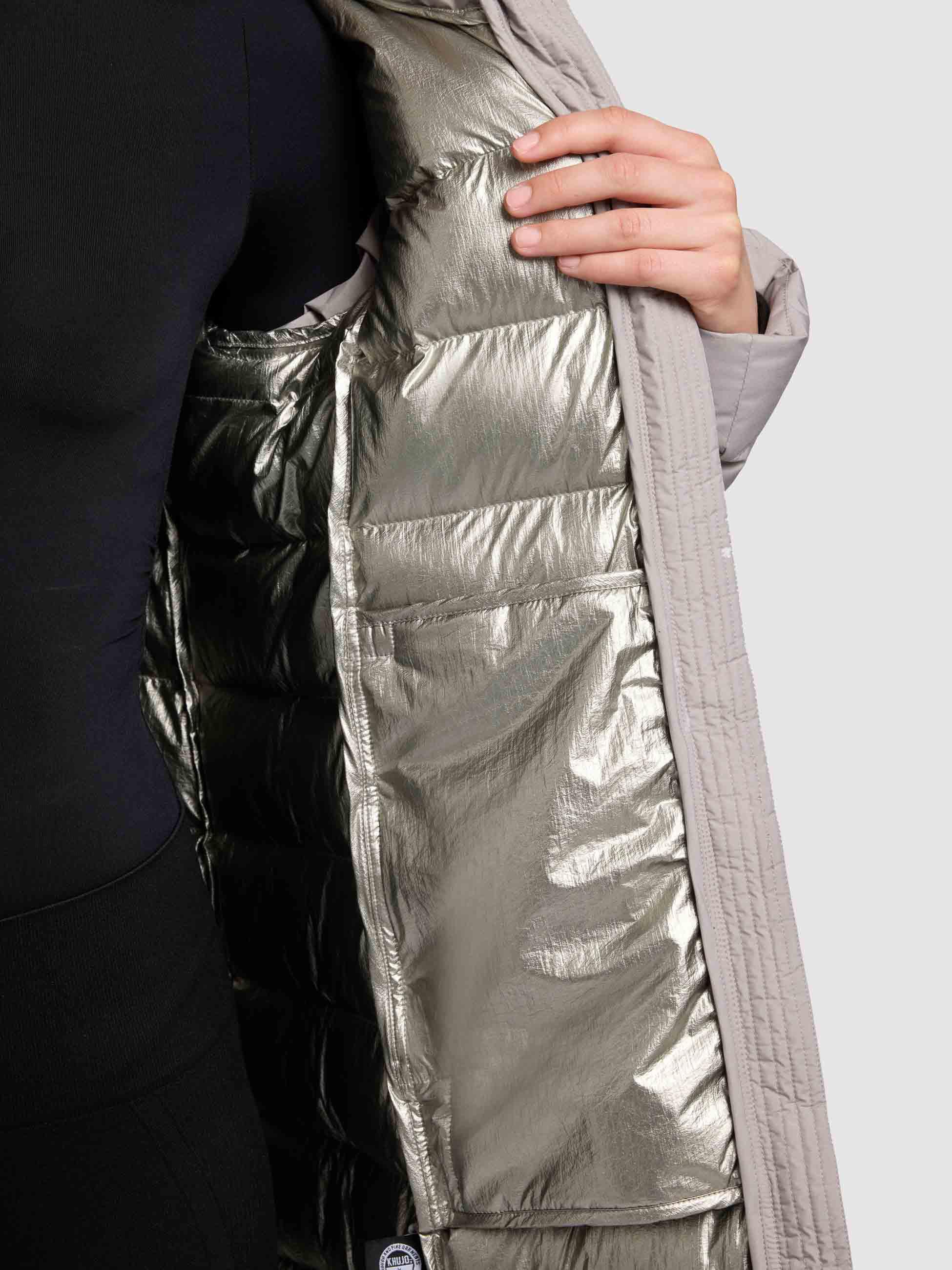 Steppmantel mit Kapuze "Nekar-YM" Blizzard Grey