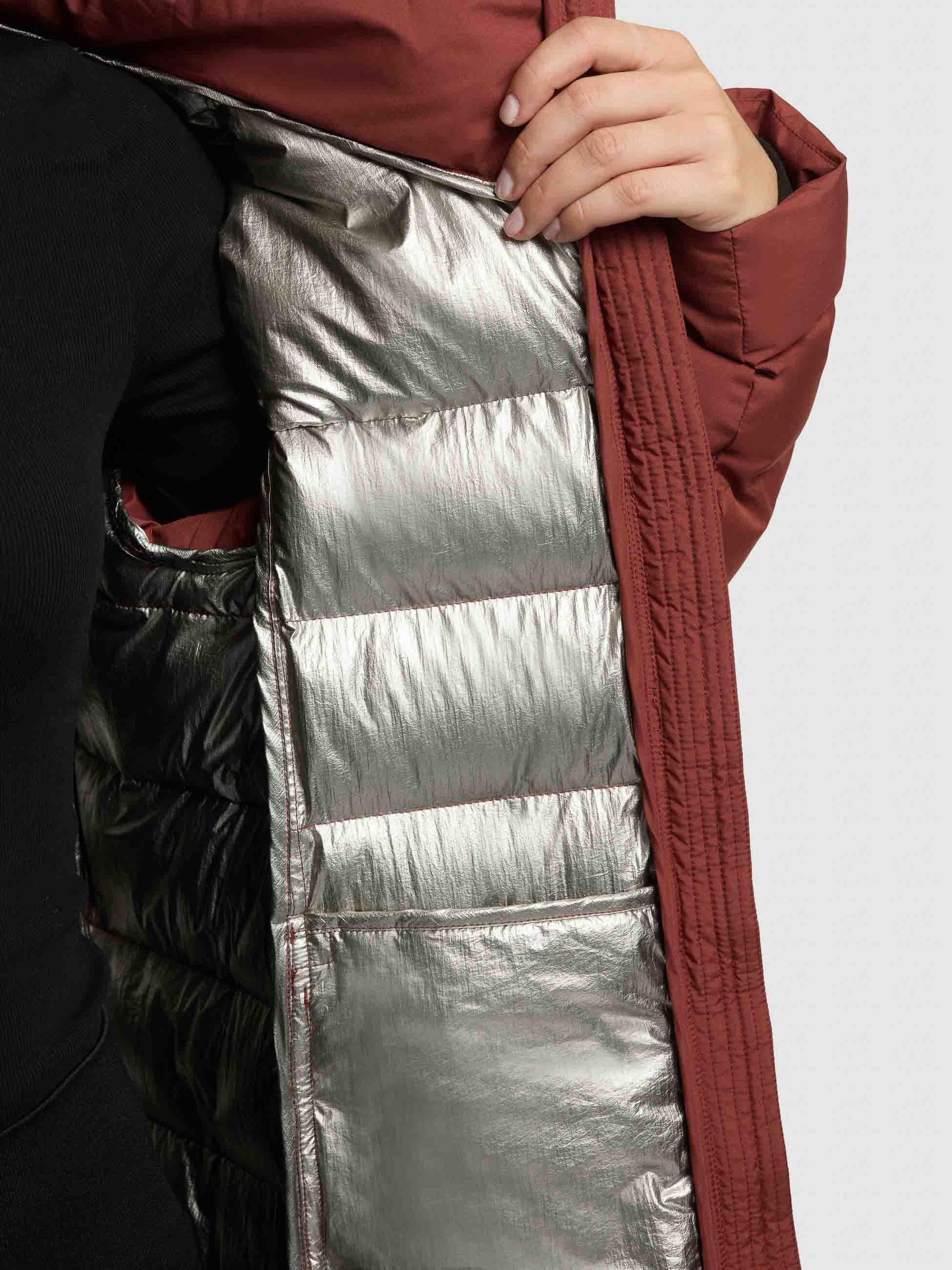 Steppmantel mit Kapuze "Nekar-YM" Dark Red