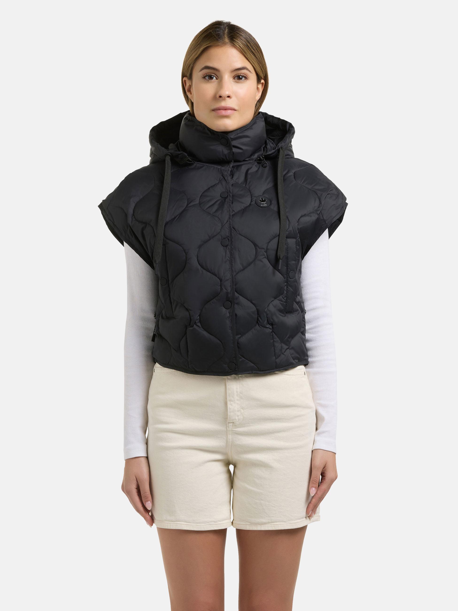 Kurze leicht Steppweste mit Kapuze "Ninga" Black