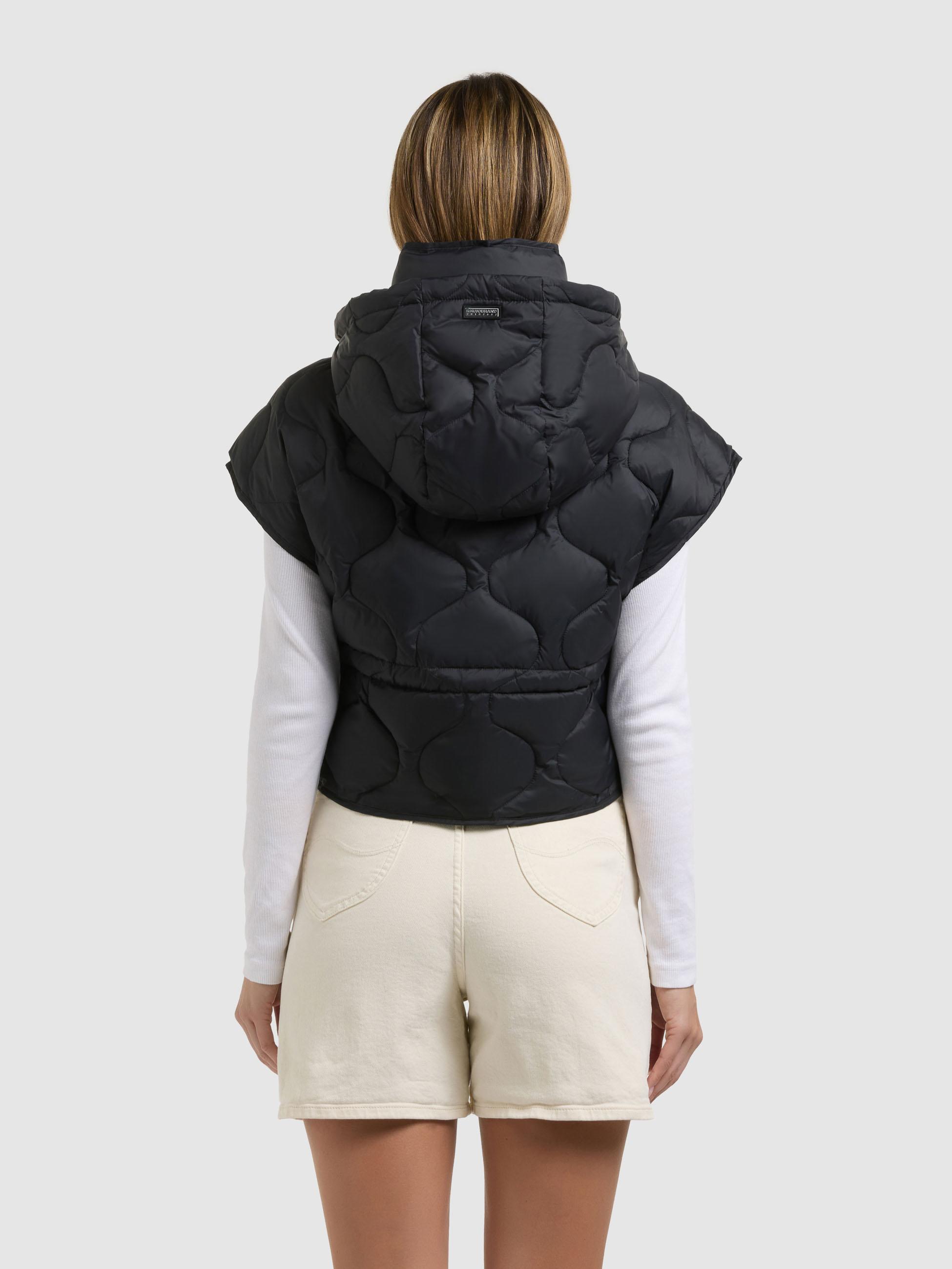 Kurze leicht Steppweste mit Kapuze "Ninga" Black