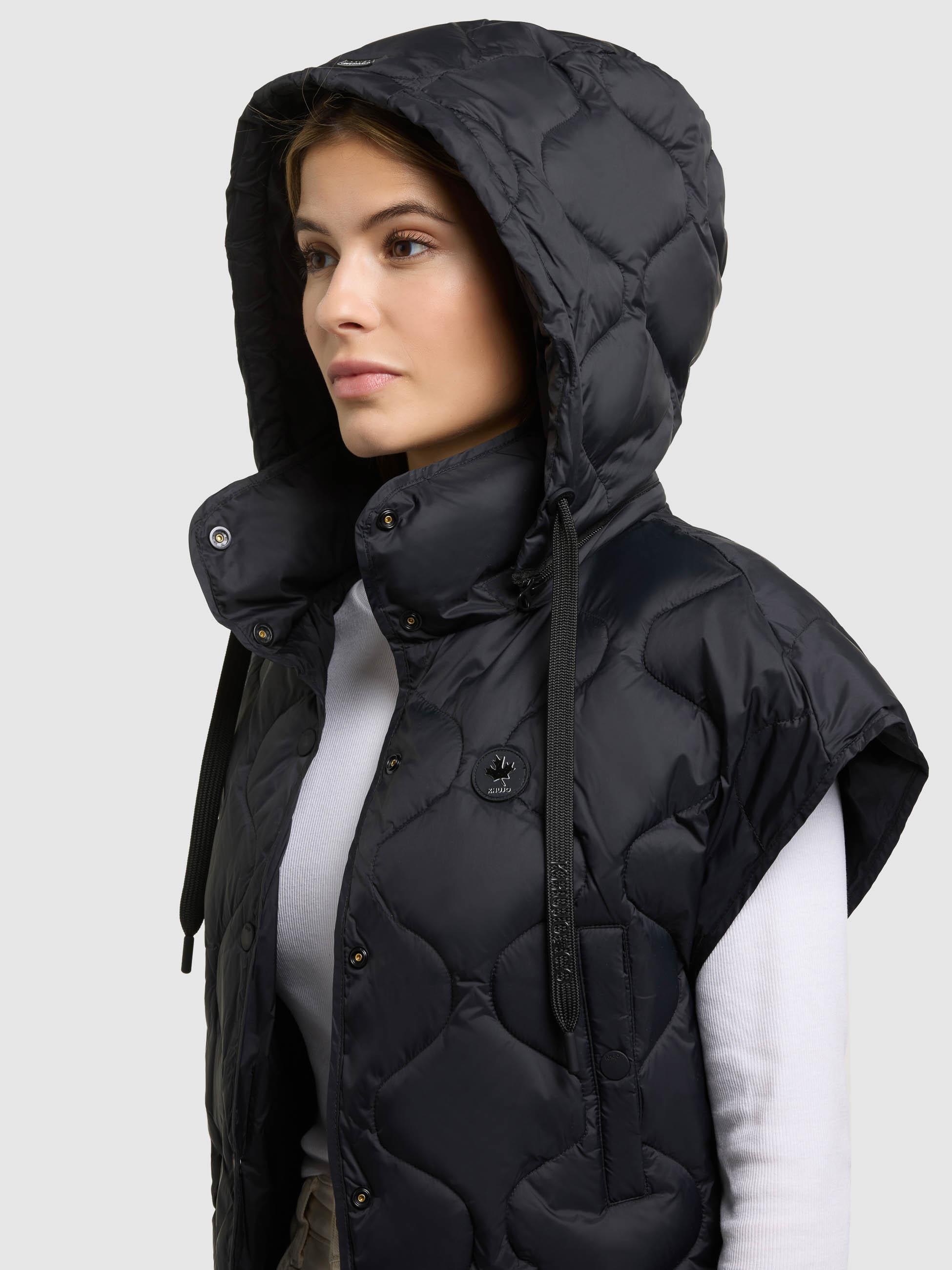 Kurze leicht Steppweste mit Kapuze "Ninga" Black