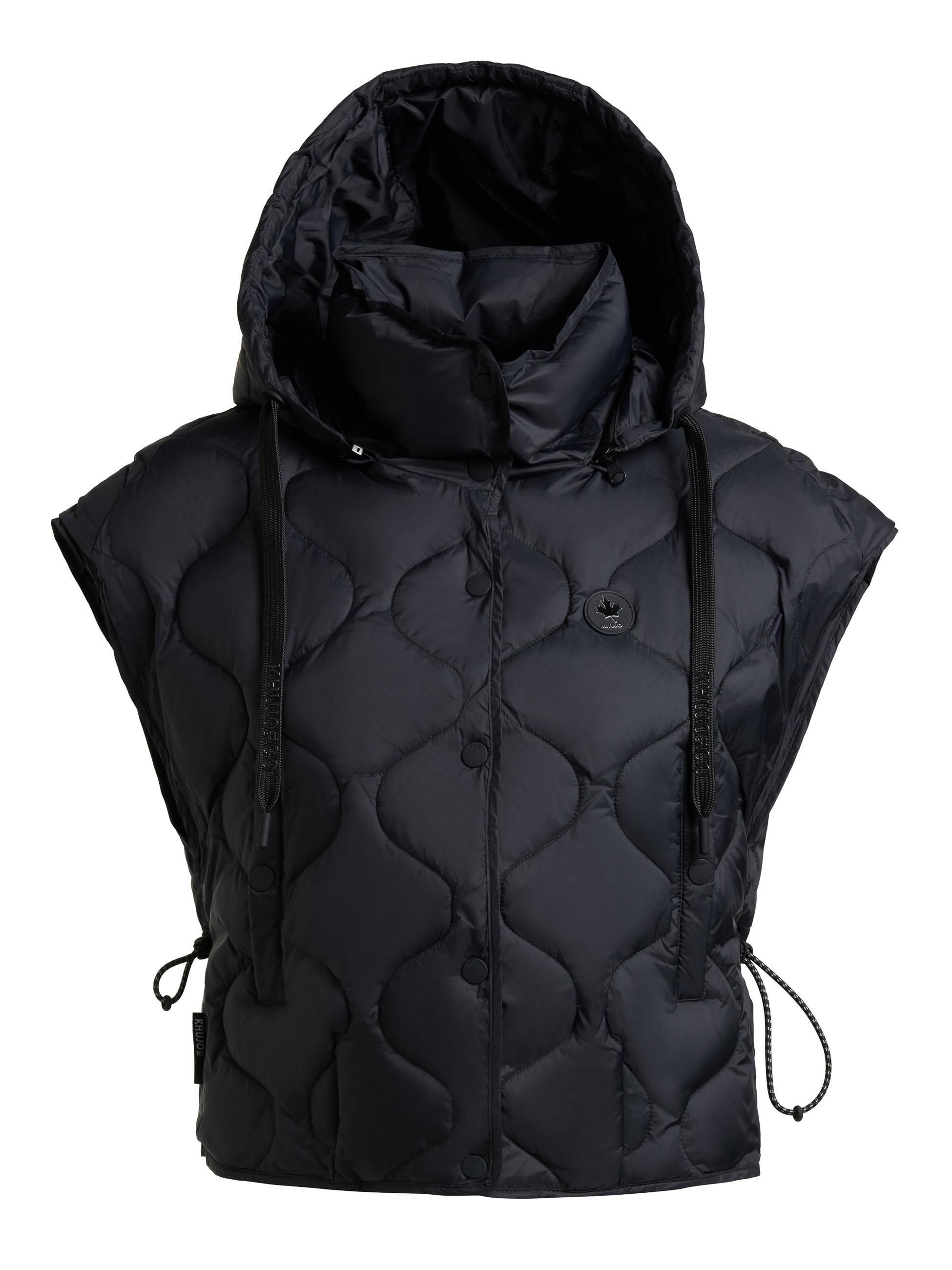 Kurze leicht Steppweste mit Kapuze "Ninga" Black