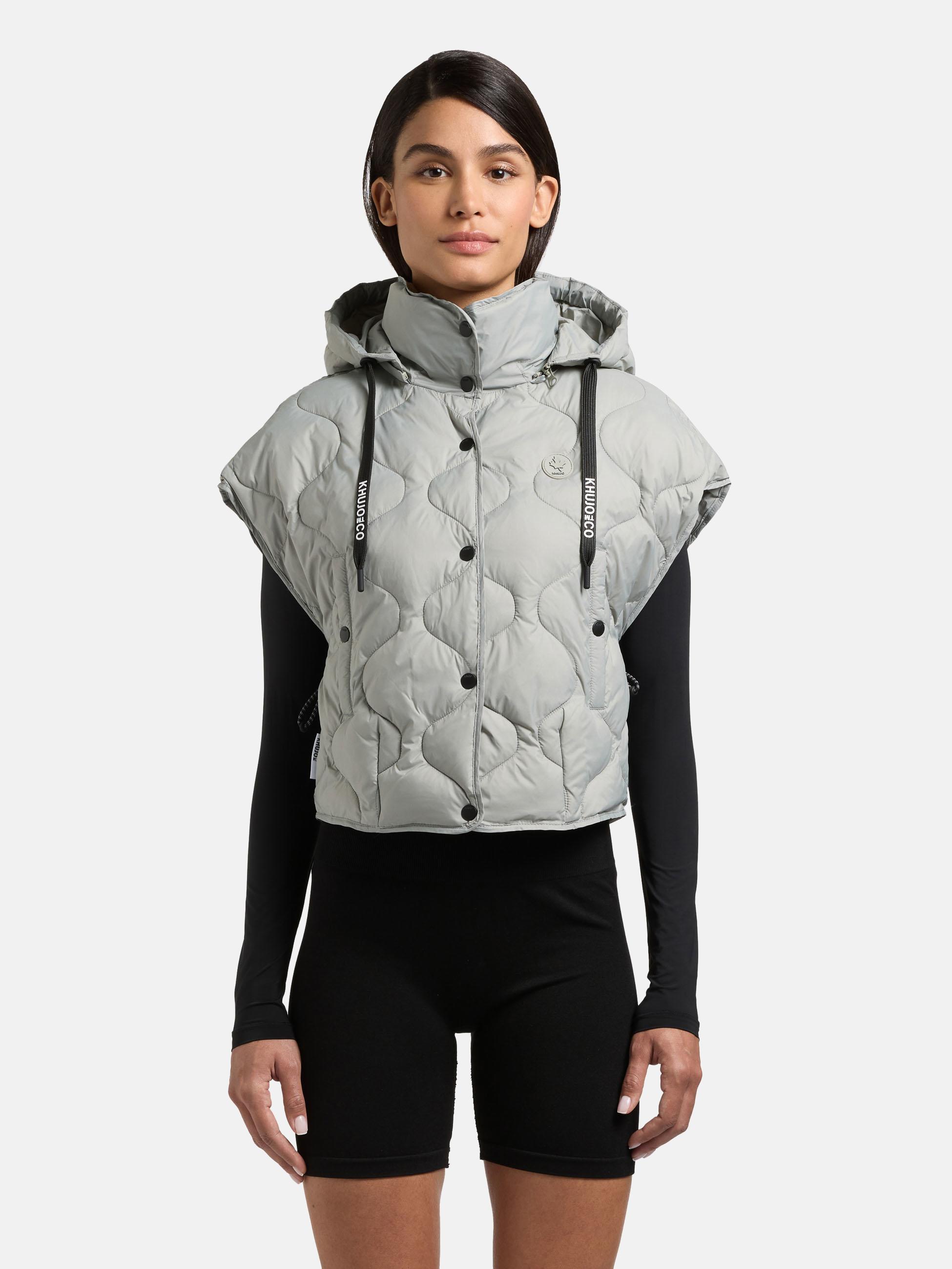 Kurze leicht Steppweste mit Kapuze "Ninga" Cloud Green