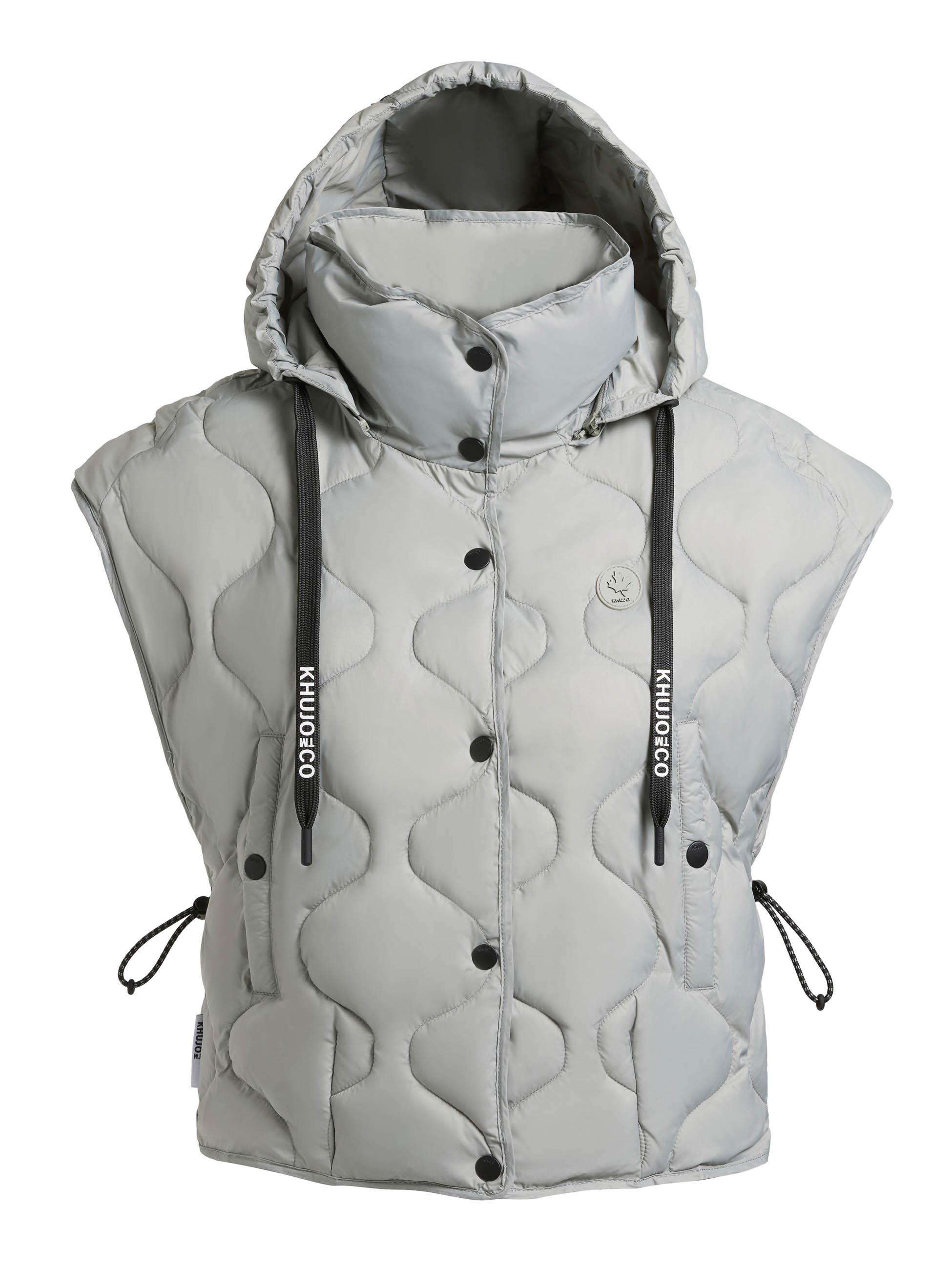 Kurze leicht Steppweste mit Kapuze "Ninga" Cloud Green