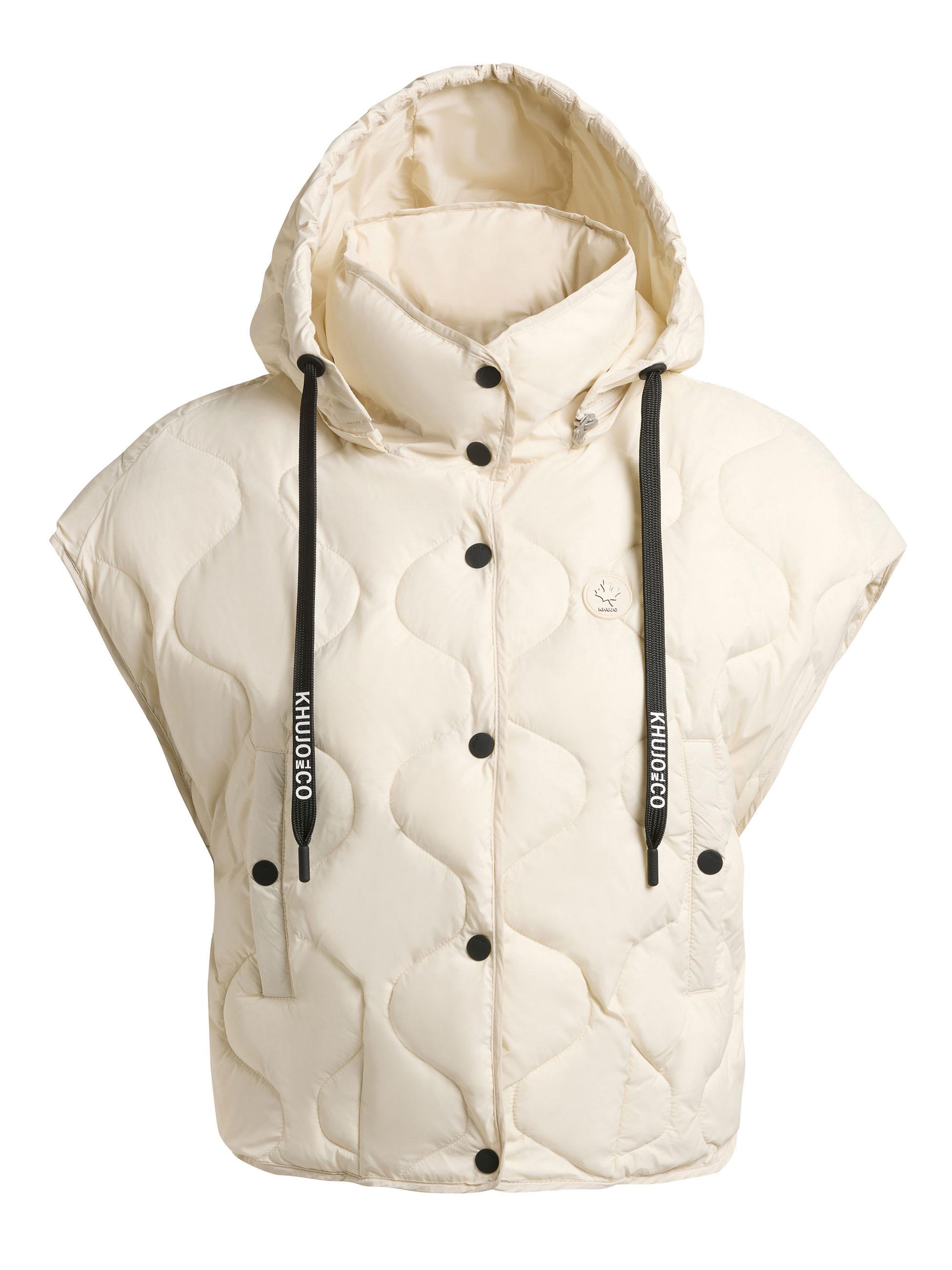 Kurze leicht Steppweste mit Kapuze "Ninga" Offwhite