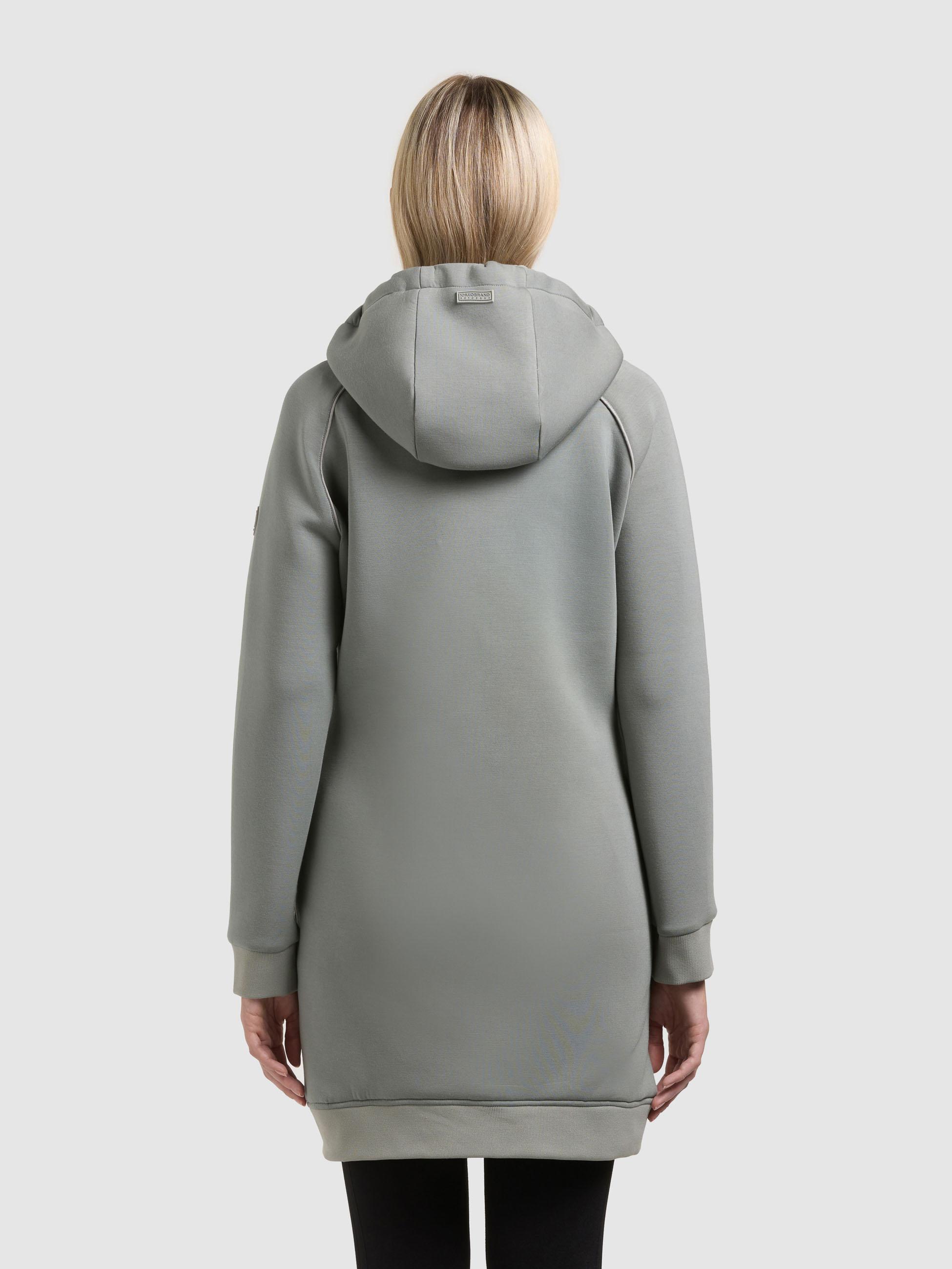 Materialmix-Mantel mit abnehmbarer Kapuze "Nora" Cloud Green