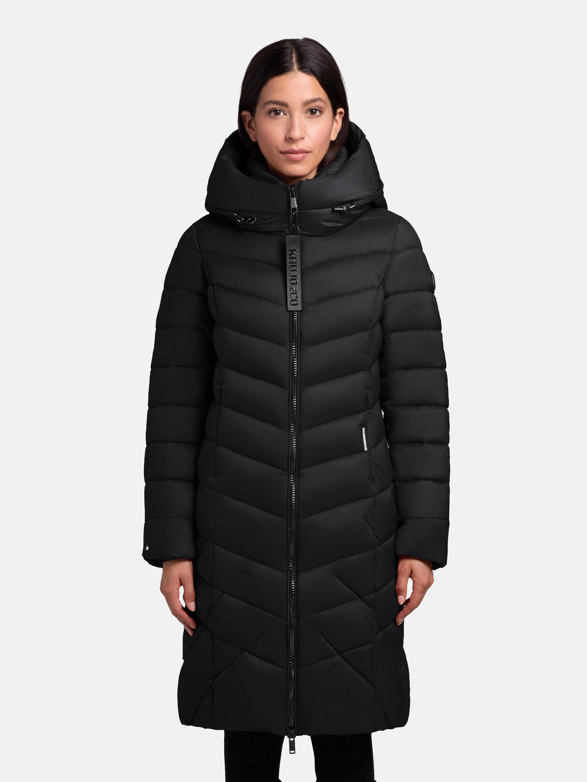 Steppmantel mit Kapuze und Schlüsselanhänger "Odana3-YM" Black