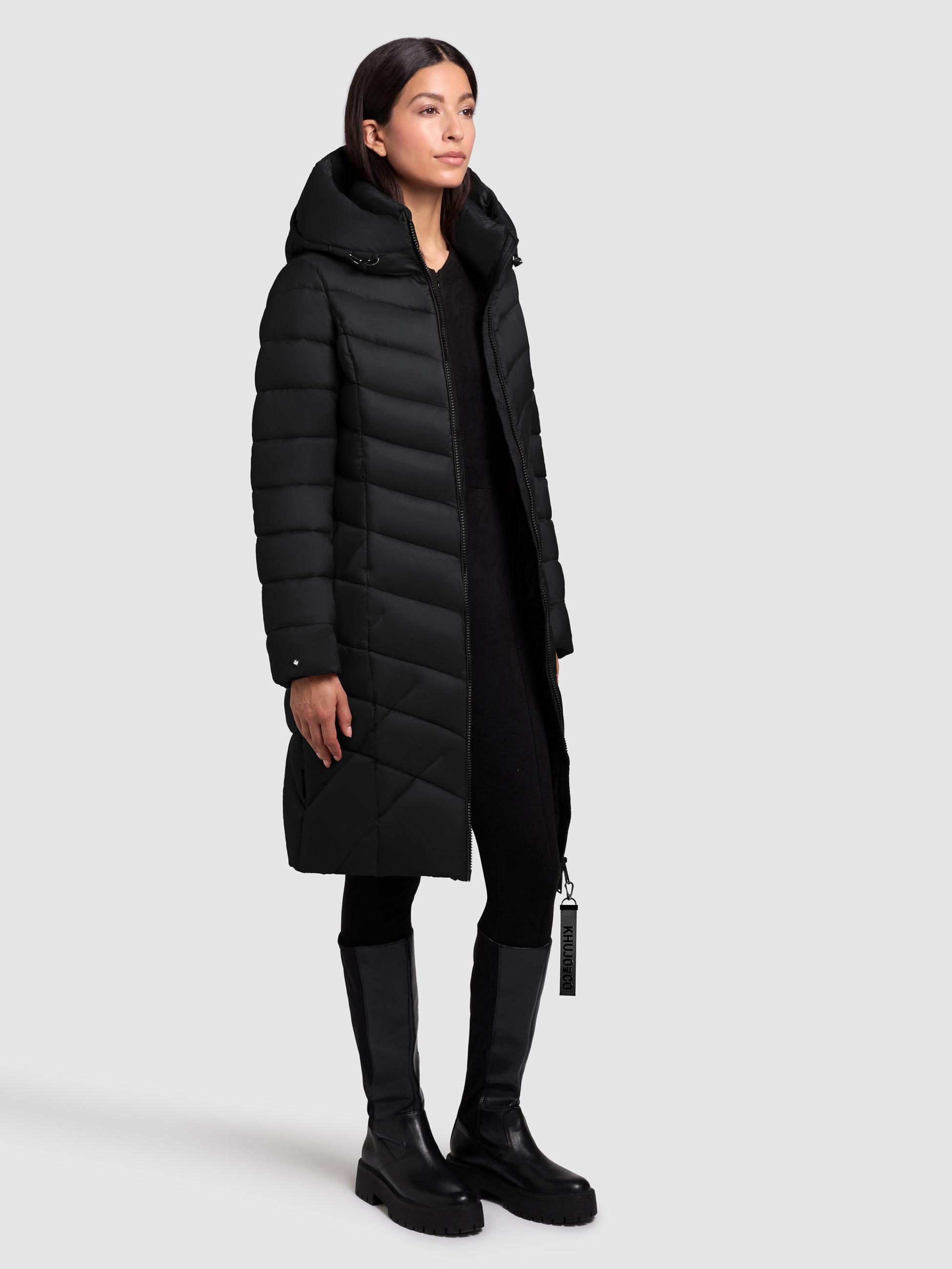 Steppmantel mit Kapuze und Schlüsselanhänger "Odana3-YM" Black