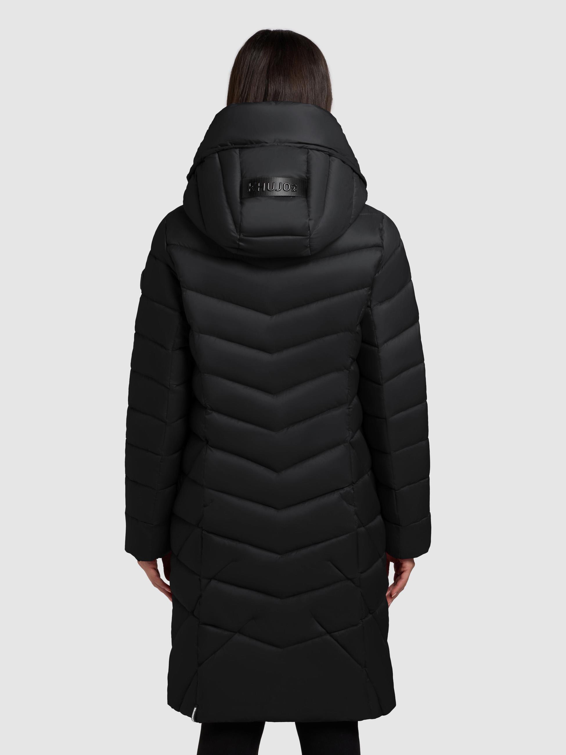 Steppmantel mit Kapuze und Schlüsselanhänger "Odana3-YM" Black