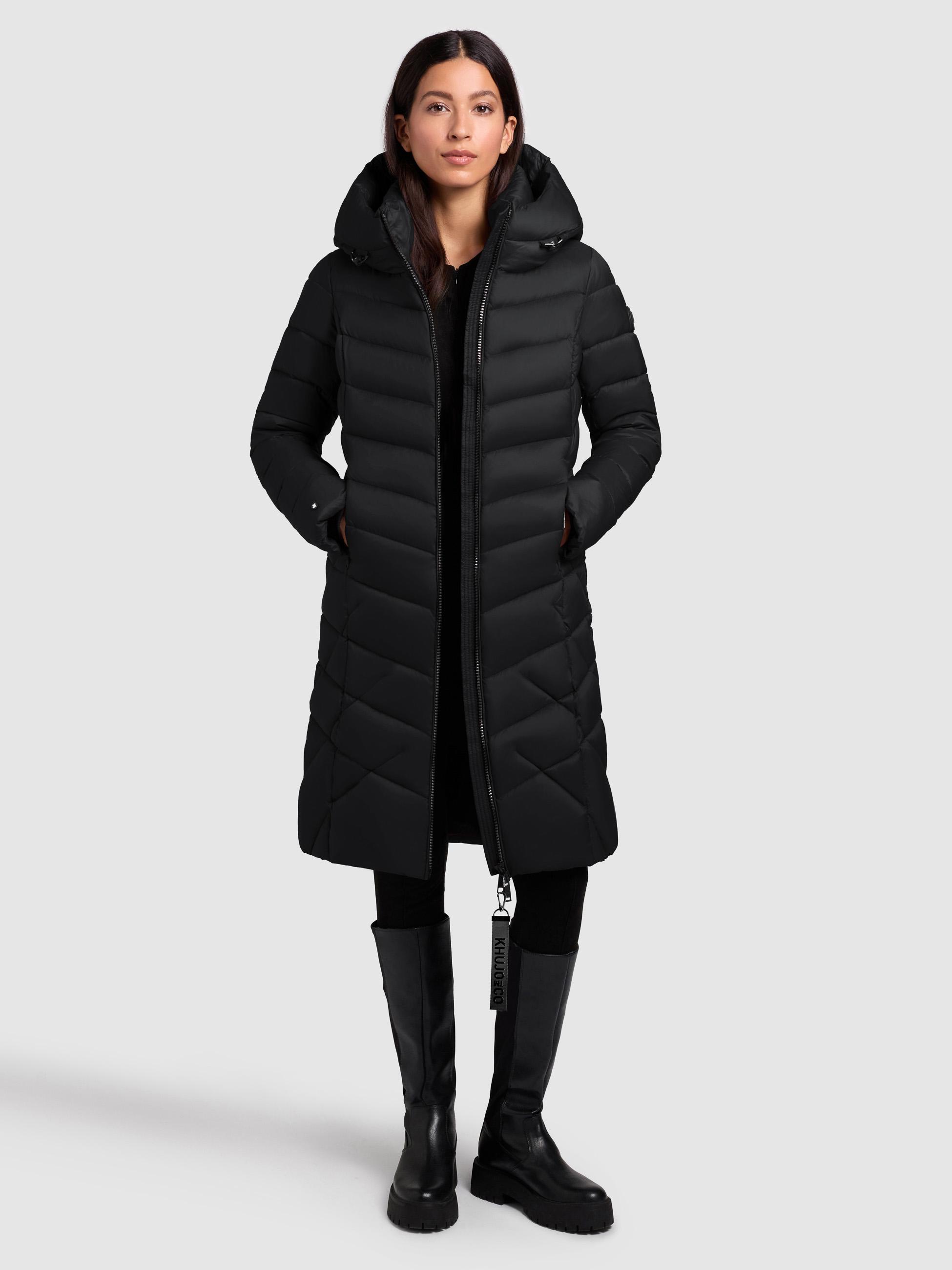 Steppmantel mit Kapuze und Schlüsselanhänger "Odana3-YM" Black
