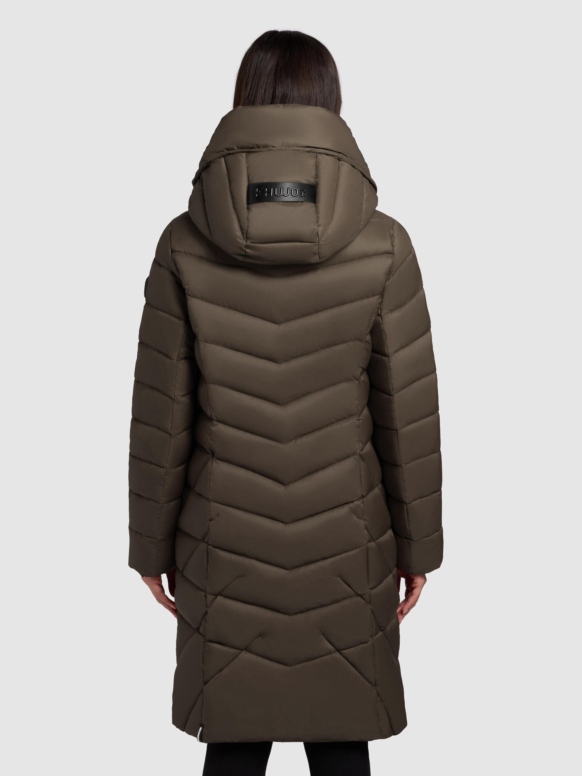 Steppmantel mit Kapuze und Schlüsselanhänger "Odana3-YM" Dark Green