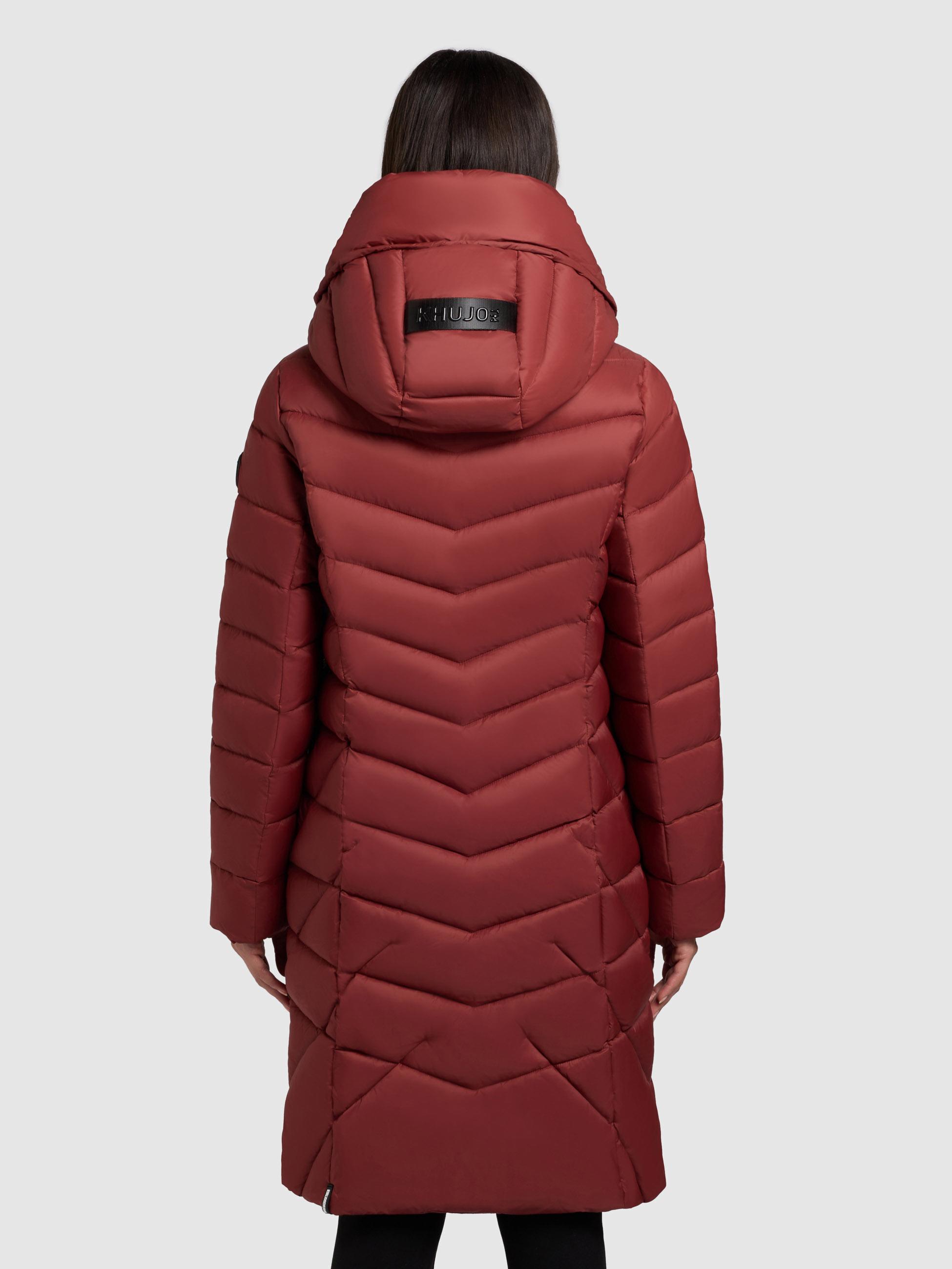 Steppmantel mit Kapuze und Schlüsselanhänger "Odana3-YM" Dark Red