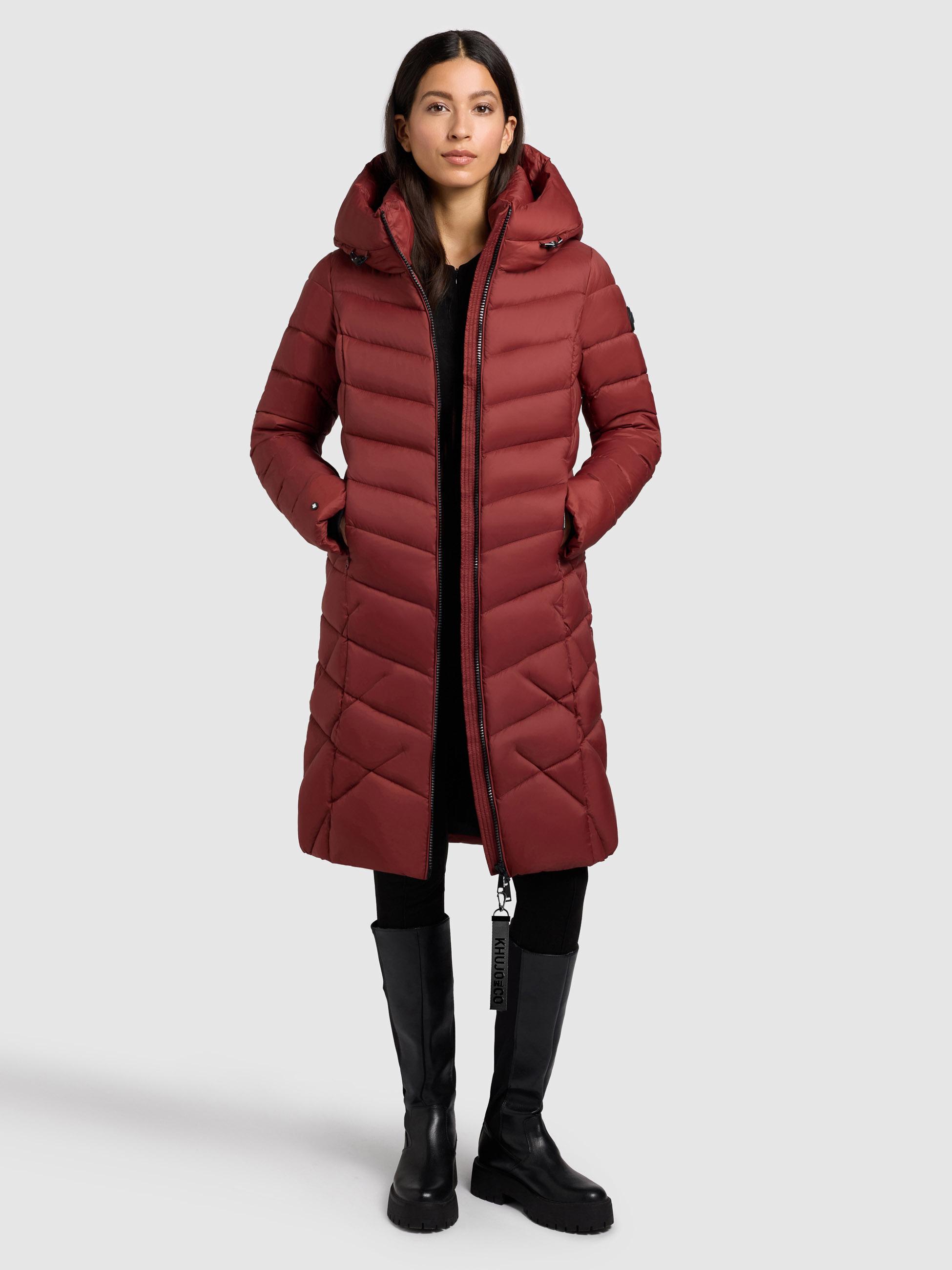 Steppmantel mit Kapuze und Schlüsselanhänger "Odana3-YM" Dark Red
