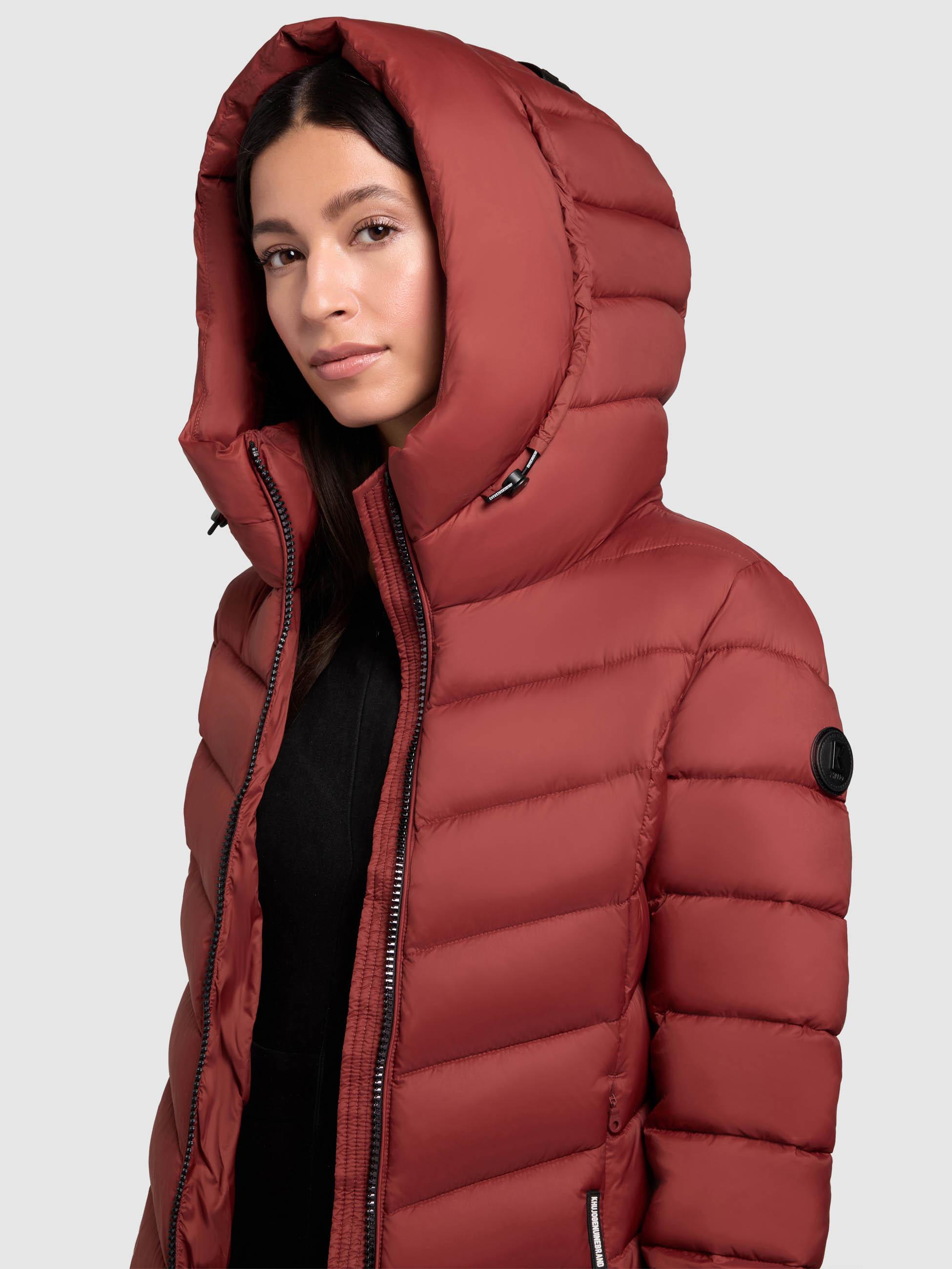 Steppmantel mit Kapuze und Schlüsselanhänger "Odana3-YM" Dark Red