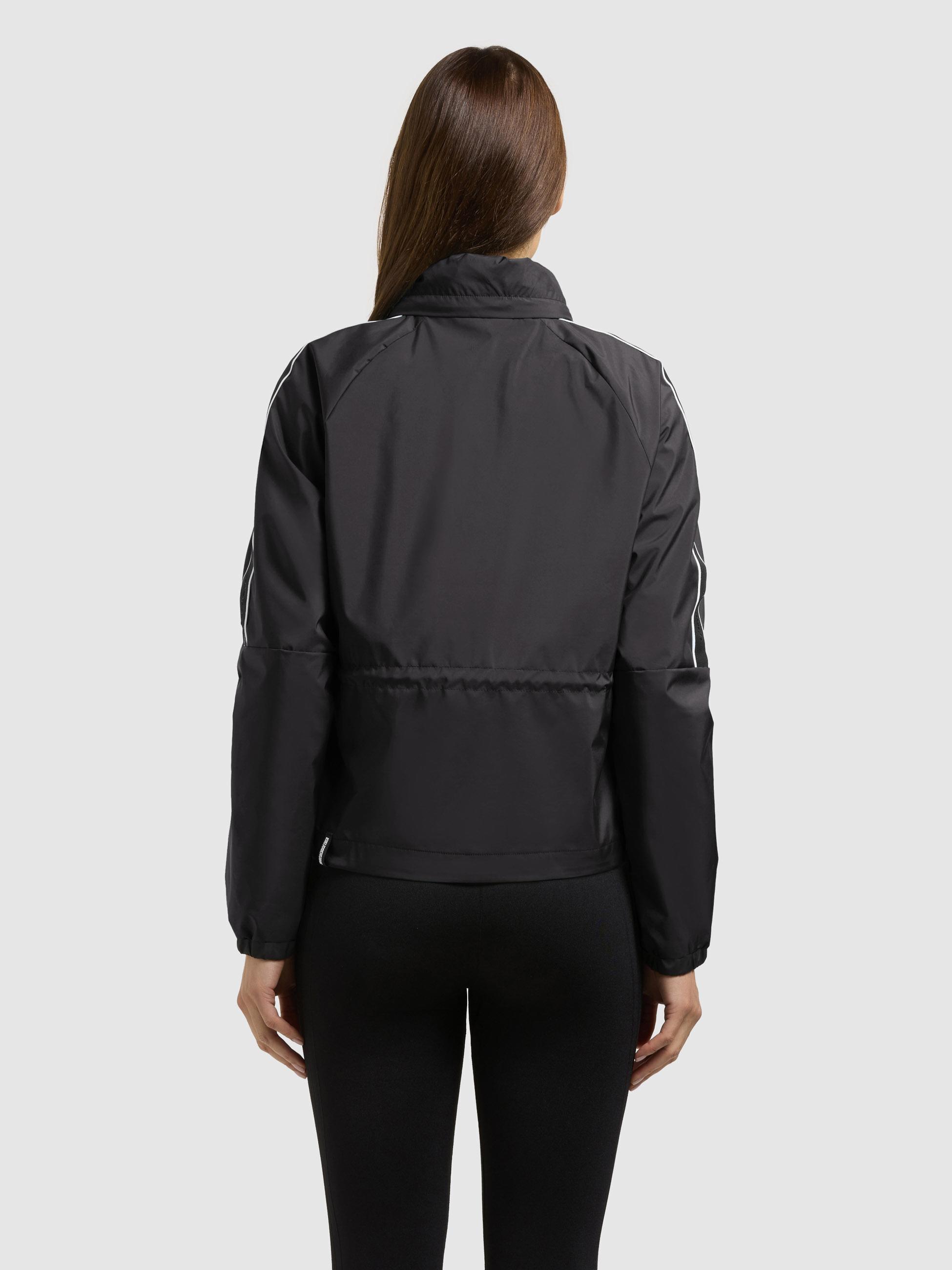 Leichte Übergangsjacke mit im Kragen verstaubarer Kapuze "Olia" Black