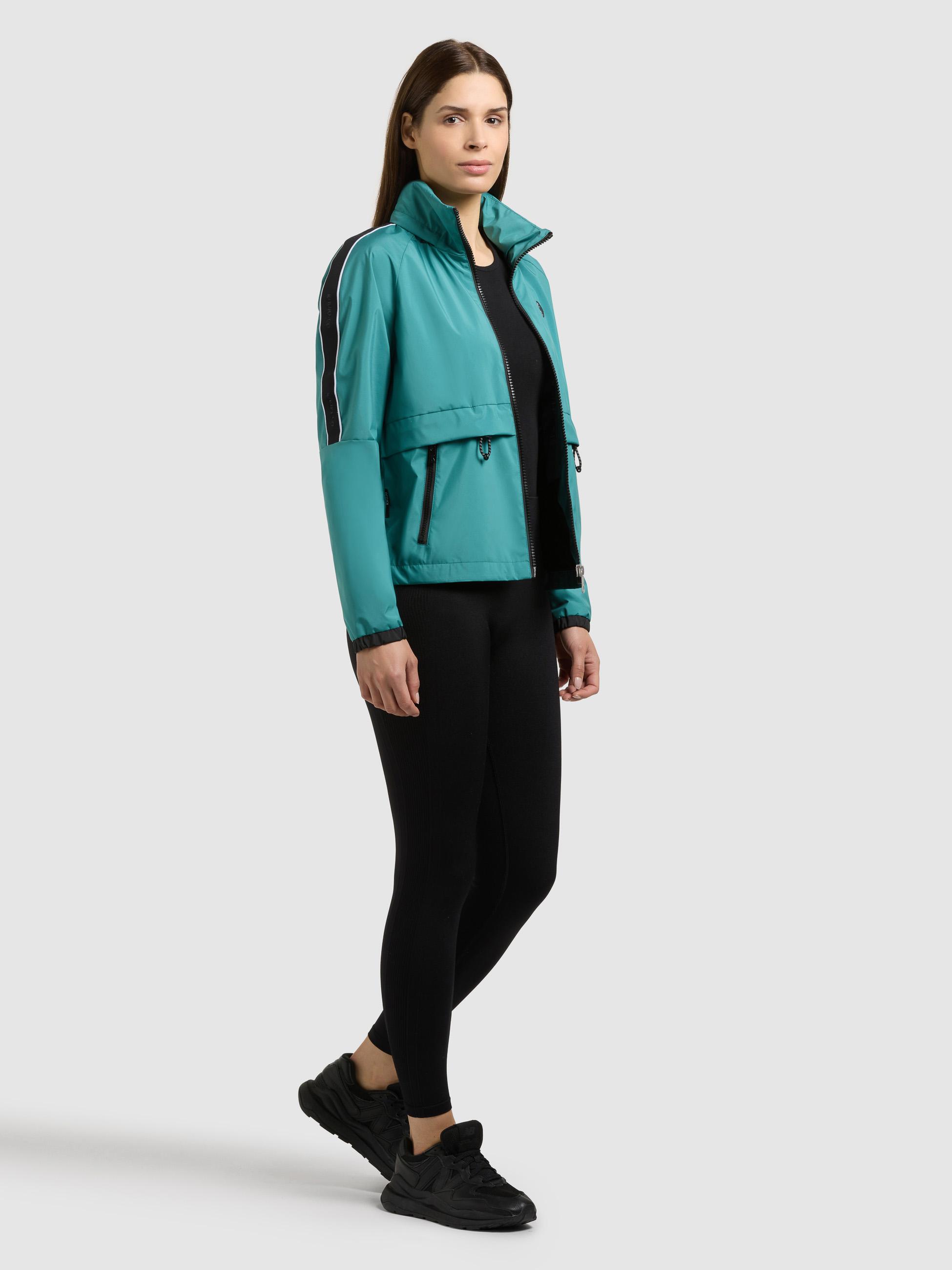 Leichte Übergangsjacke mit im Kragen verstaubarer Kapuze "Olia" North Sea Teal