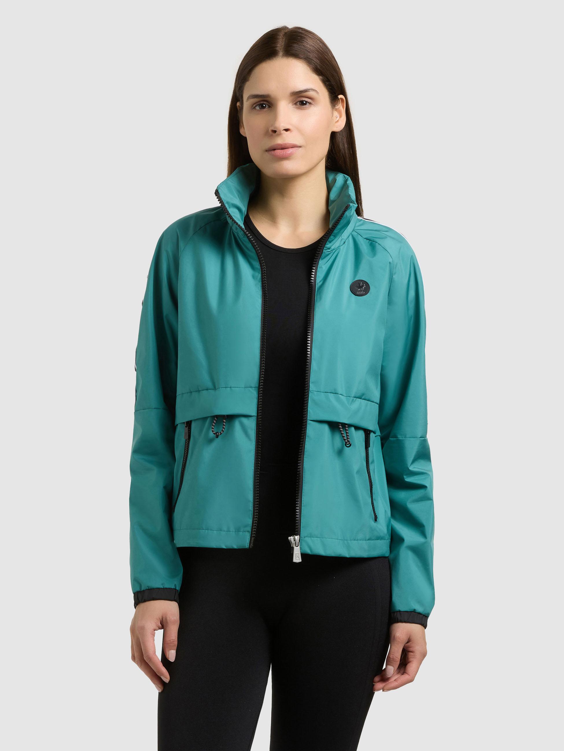 Leichte Übergangsjacke mit im Kragen verstaubarer Kapuze "Olia" North Sea Teal