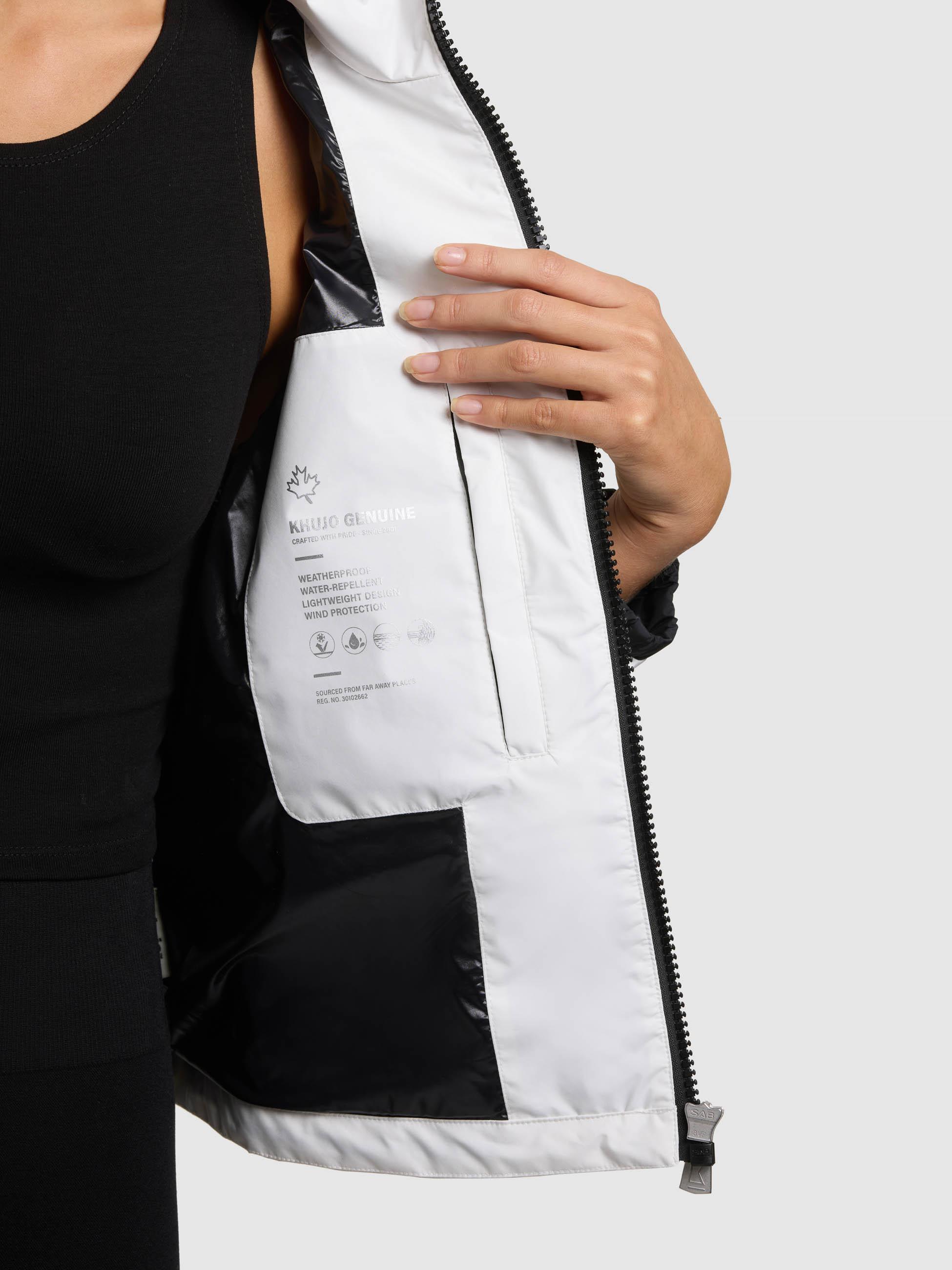 Leichte Übergangsjacke mit im Kragen verstaubarer Kapuze "Olia" Offwhite