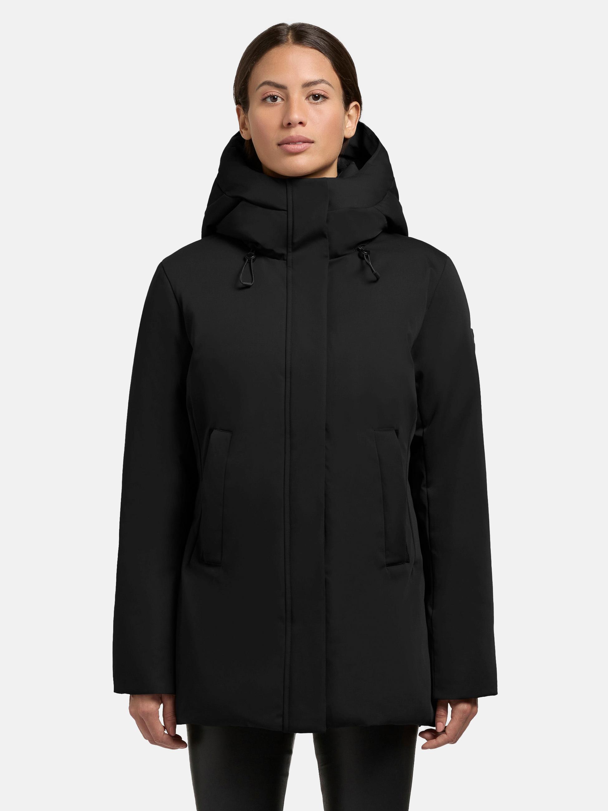 Warmer Kurzmantel mit innenliegenden Trägern "Palla-YM" Black