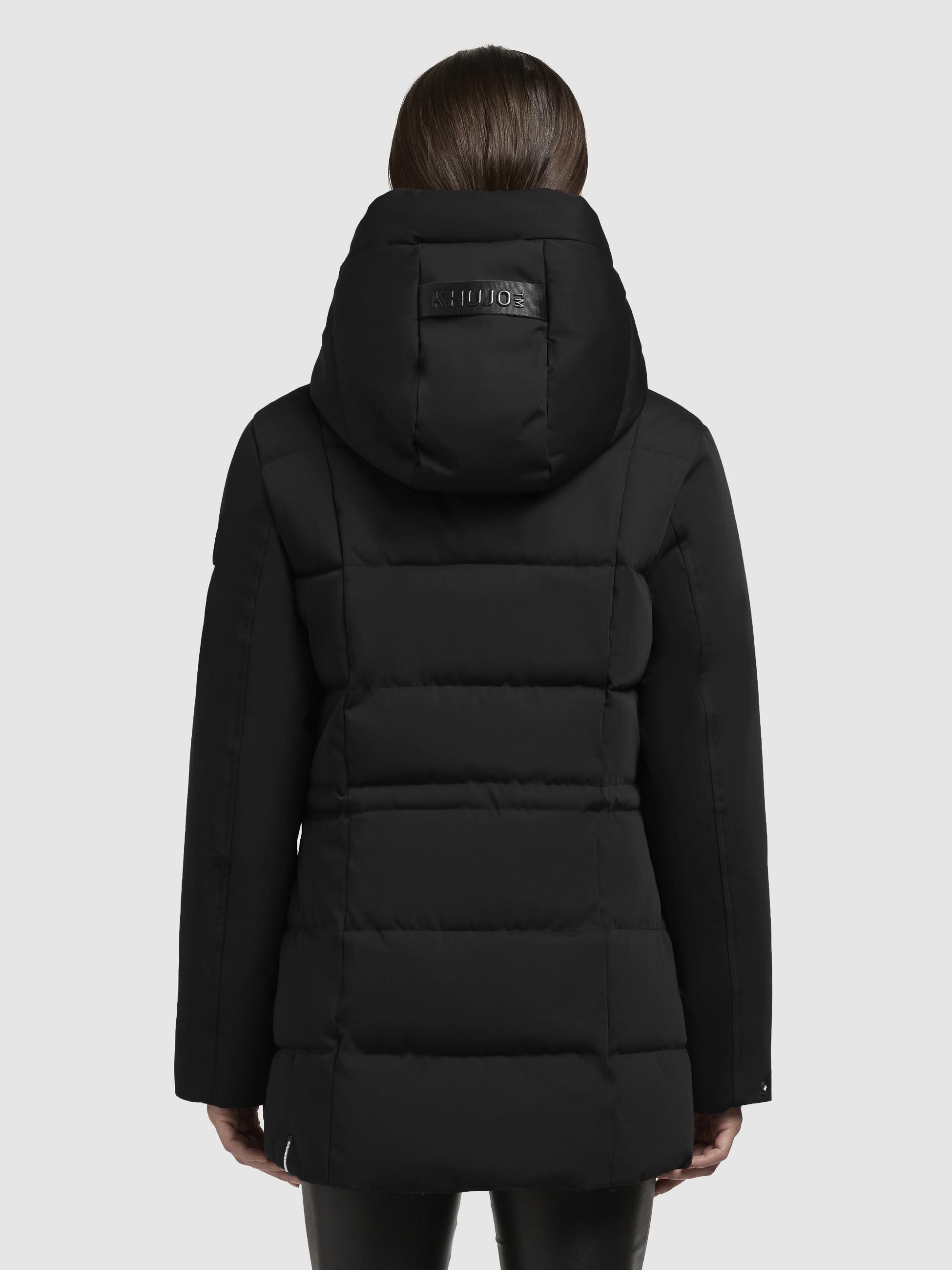 Warmer Kurzmantel mit innenliegenden Trägern "Palla-YM" Black