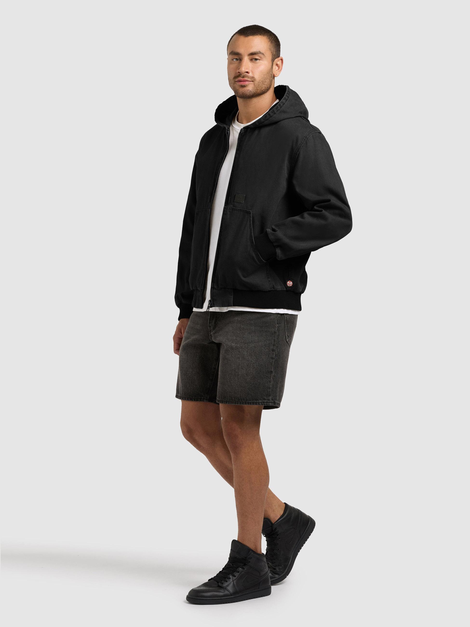 Kapuzenjacke im Denim-Look "Rhiis" Black