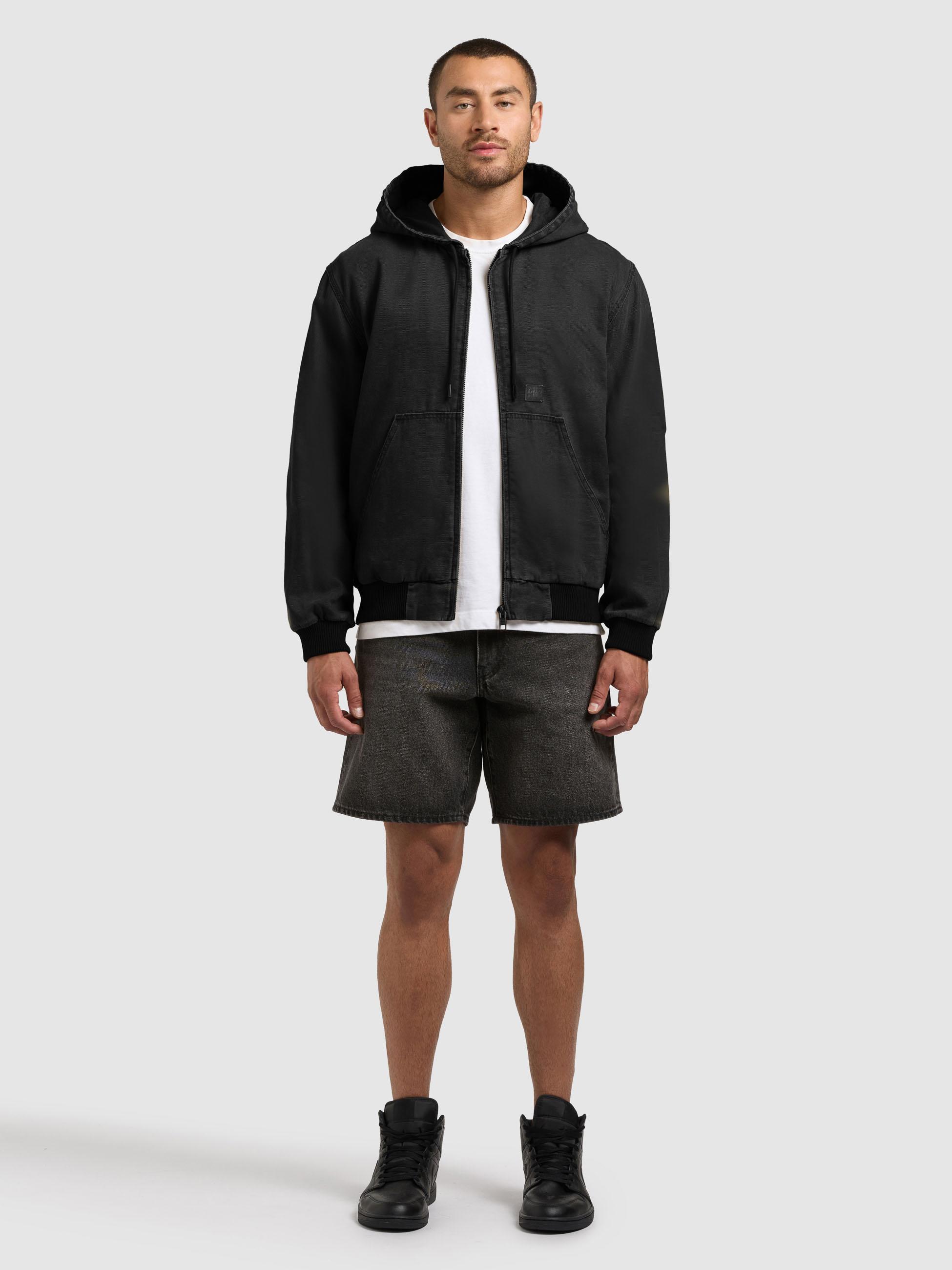 Kapuzenjacke im Denim-Look "Rhiis" Black