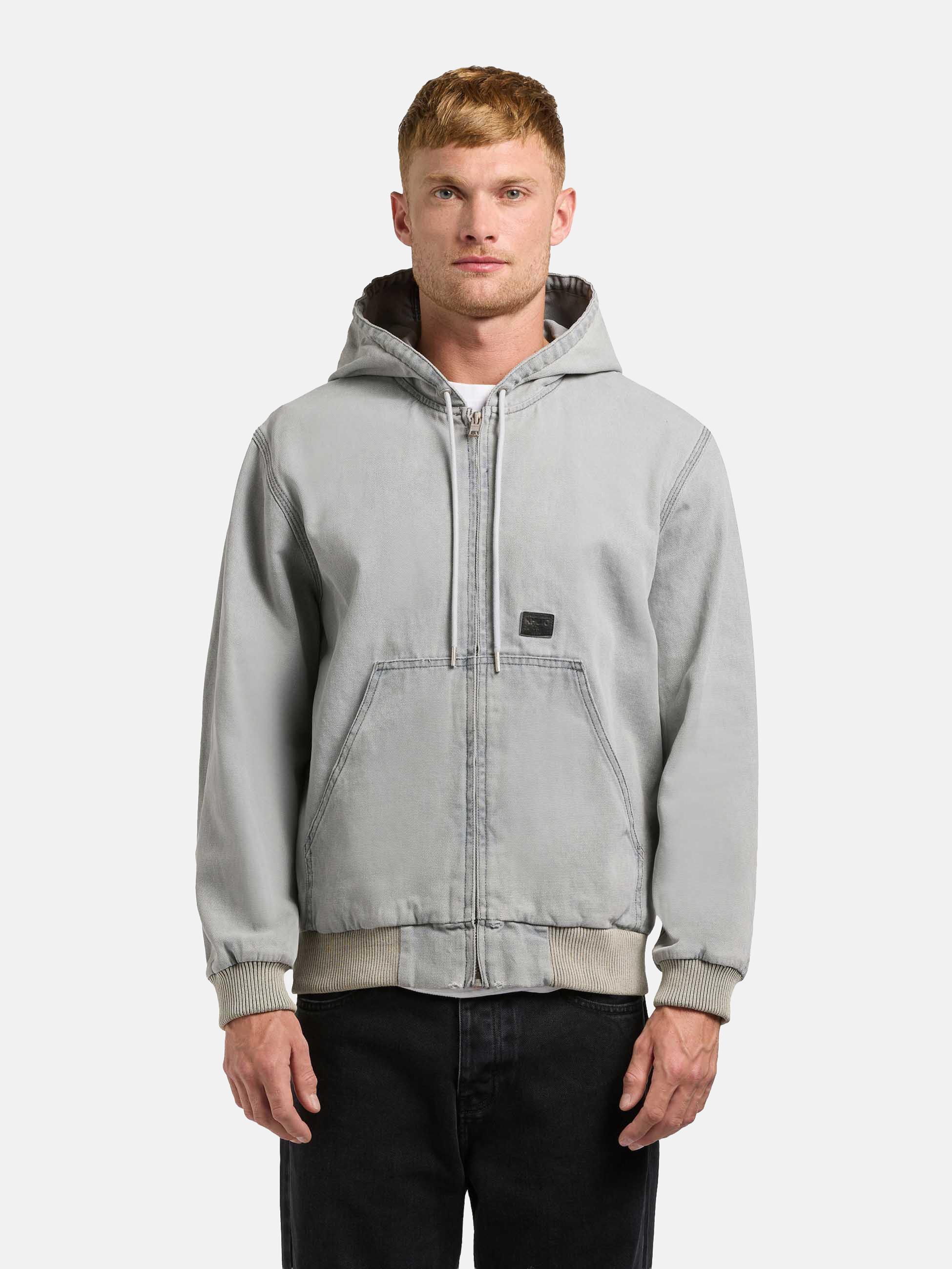 Kapuzenjacke im Denim-Look "Rhiis" Light Grey