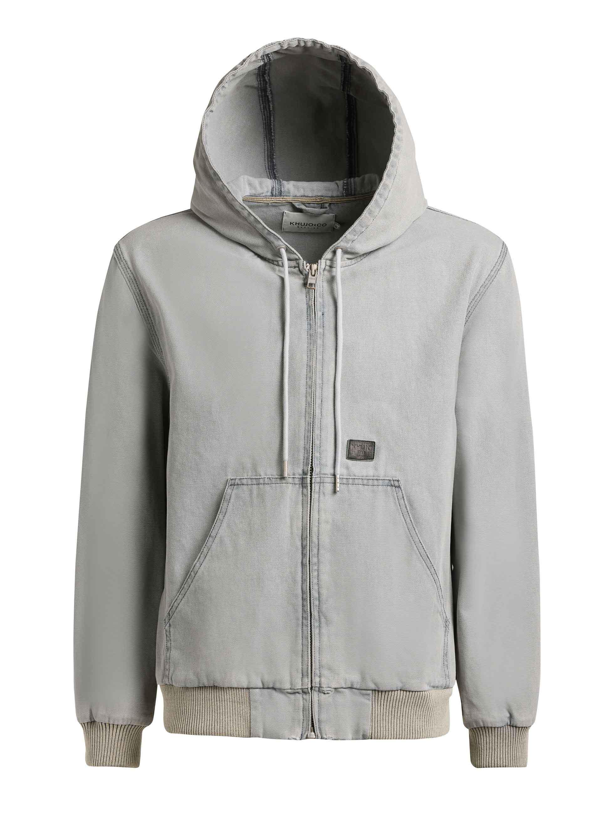 Kapuzenjacke im Denim-Look "Rhiis" Light Grey