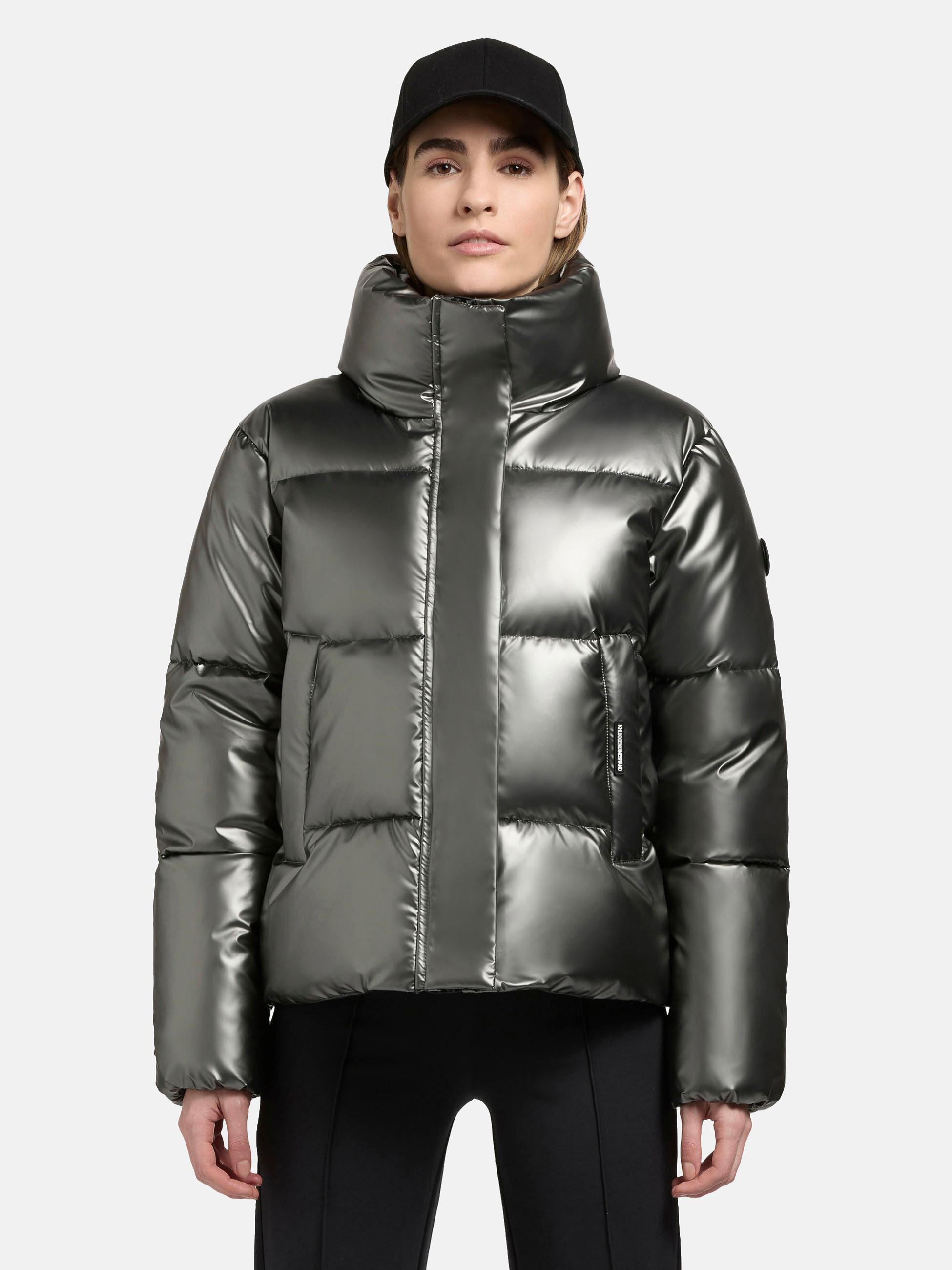 Winterjacke aus glänzendem Material "Rinja Shiny-YM" Medium Grey