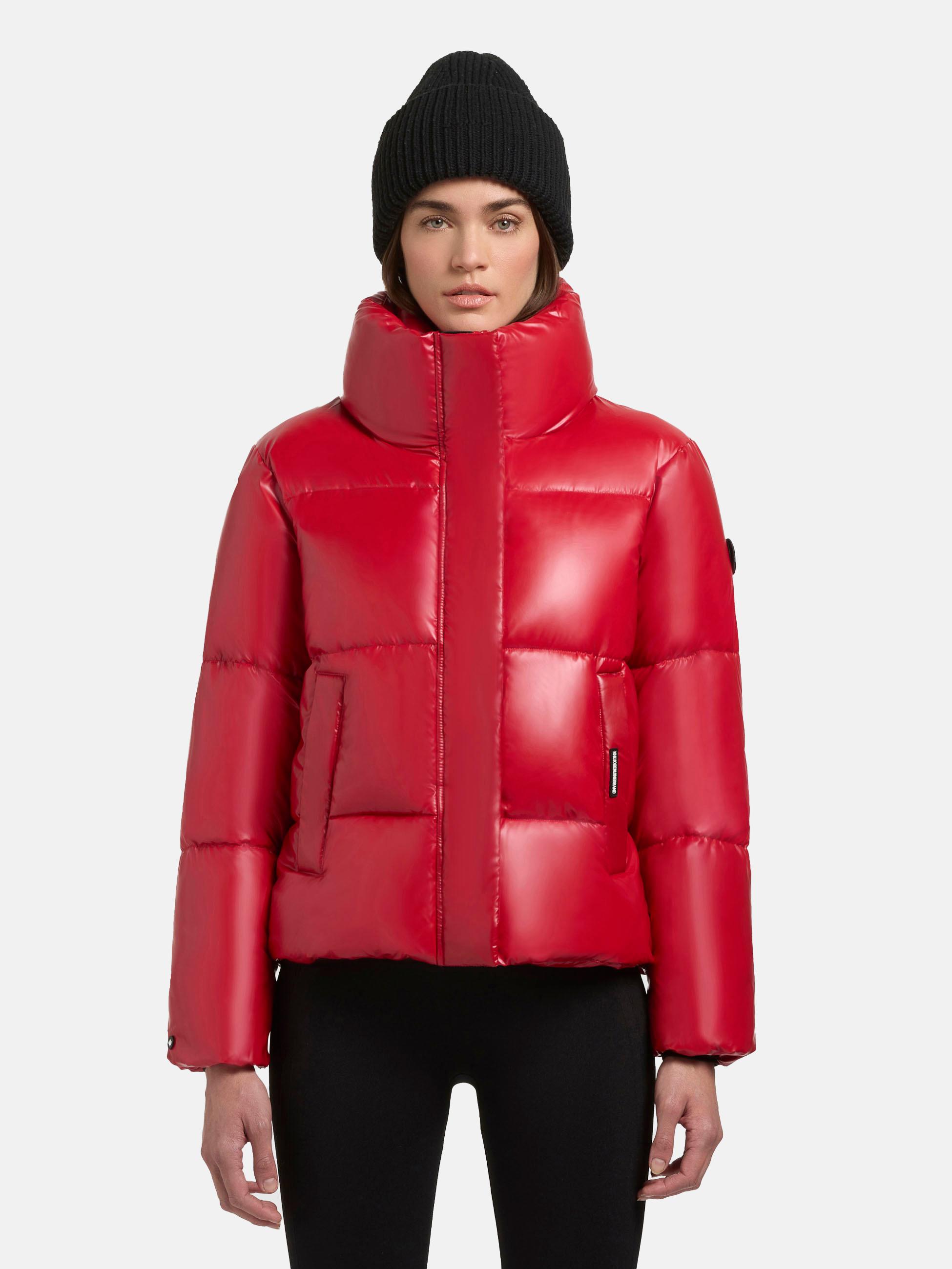 Winterjacke aus glänzendem Material "Rinja Shiny-YM" Ochre Red